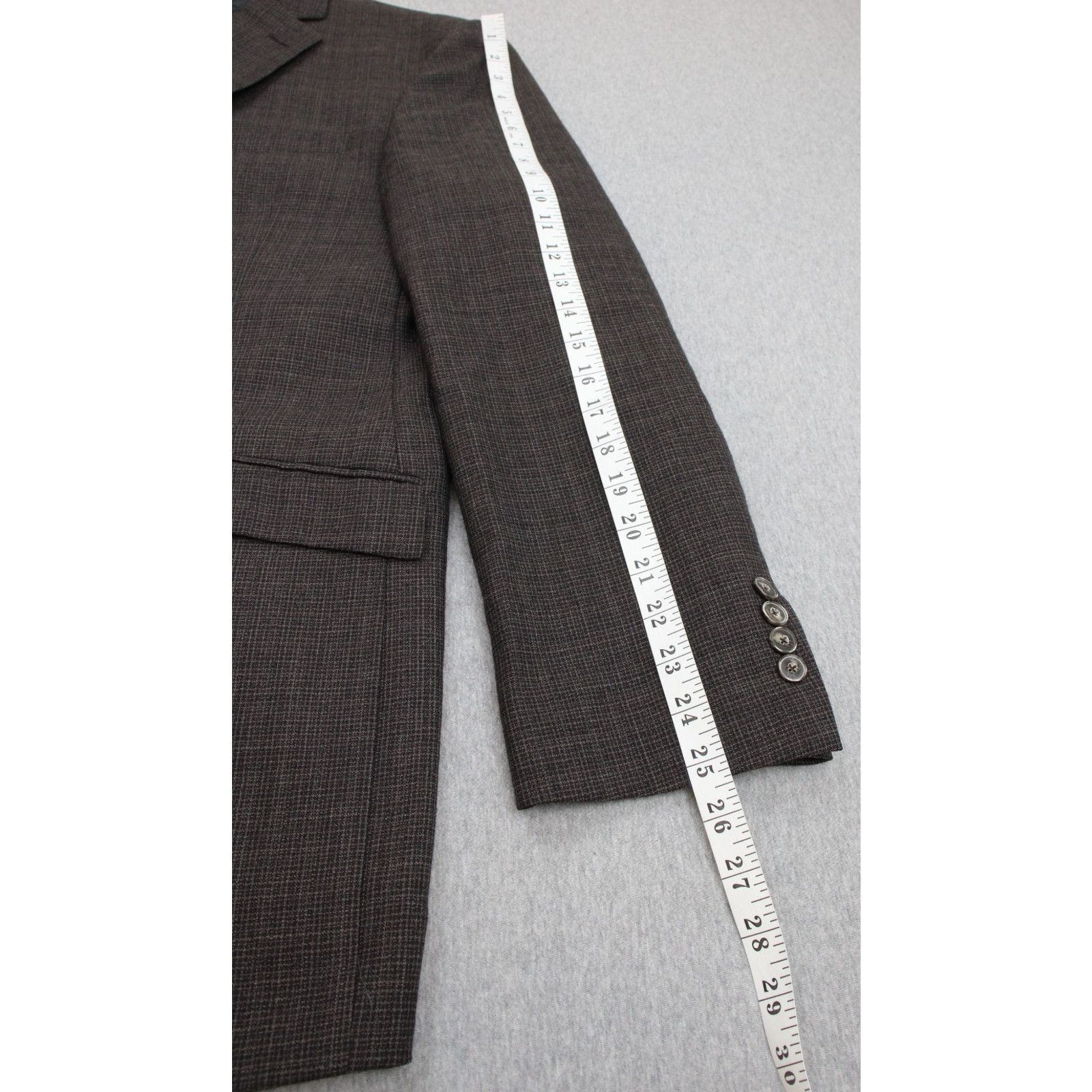 Jos. A. Bank Jos A Bank 1905 Blazer Mens 44L Brown Microcheck 100% Wool Size 44L - 11 Thumbnail