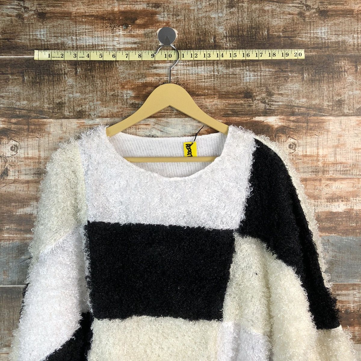 Homespun Knitwear Japan vintage patchwork fur shaggy Knitwear #A2297 Size L / US 10 / IT 46 - 2 Thumbnail