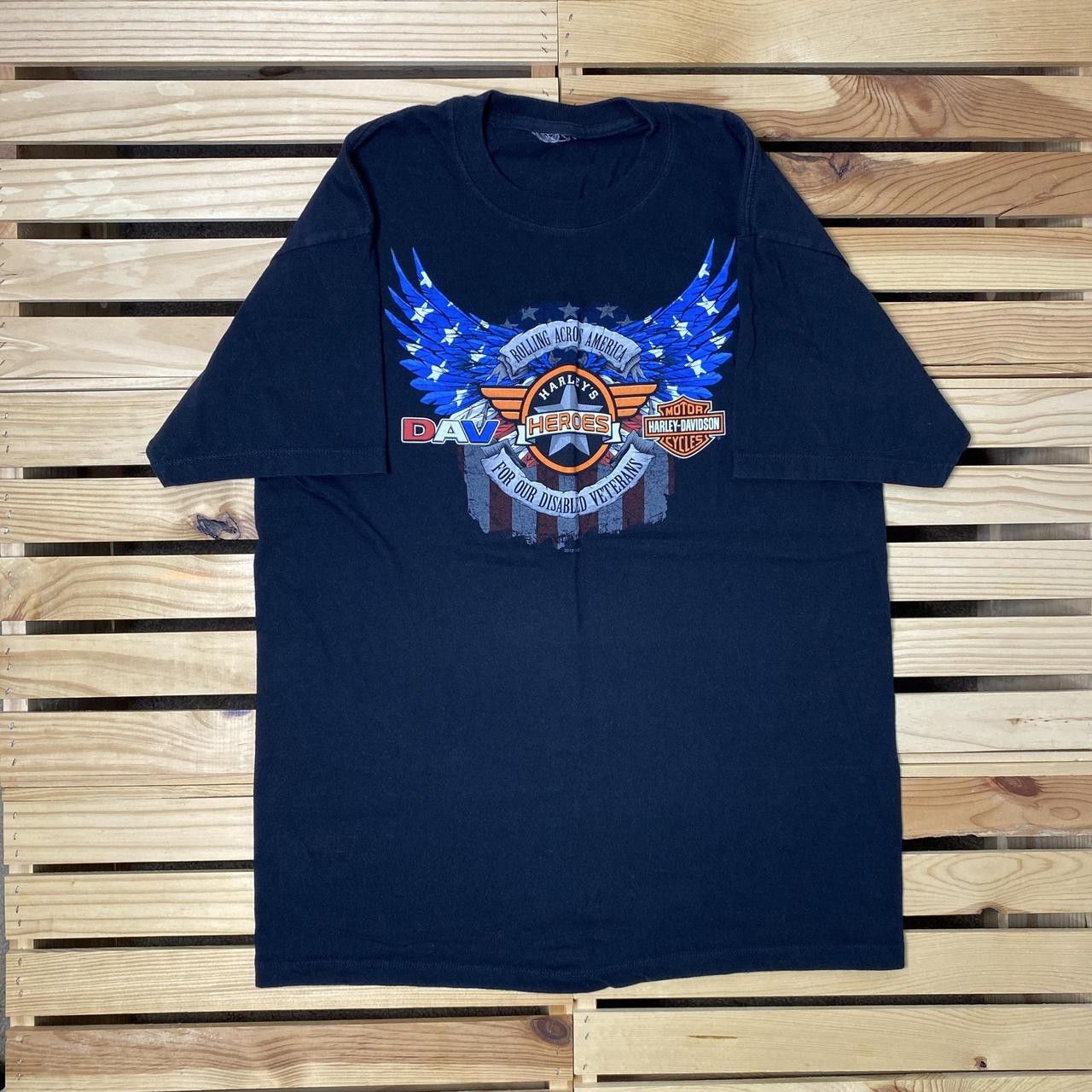 Harley Davidson Harley Davidson 2012 Black Military Biker Tee Size Large Size US L / EU 52-54 / 3 - 1 Thumbnail