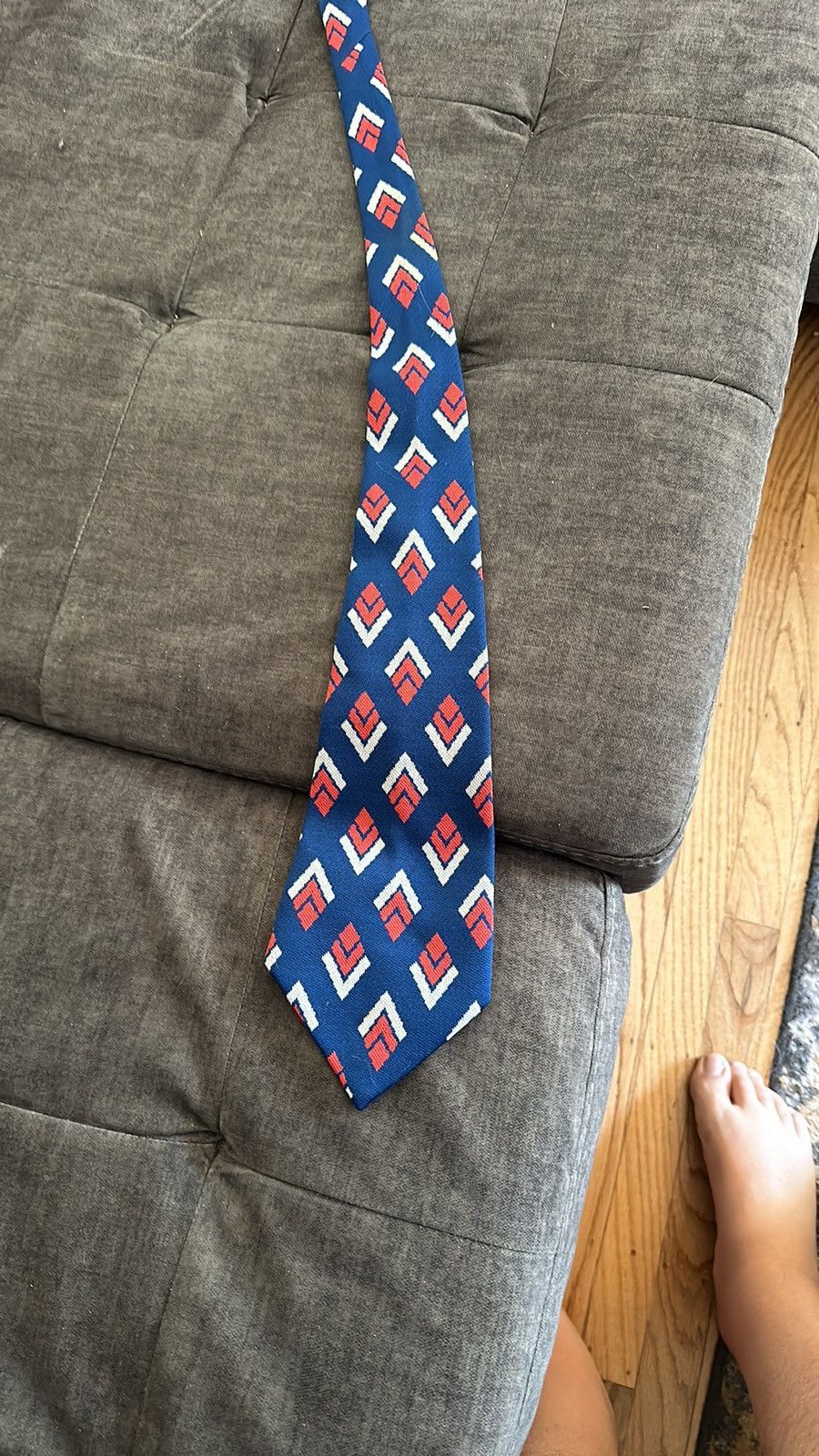 Vintage Vintage red, white and blue tie. Wide. Size ONE SIZE - 3 Thumbnail