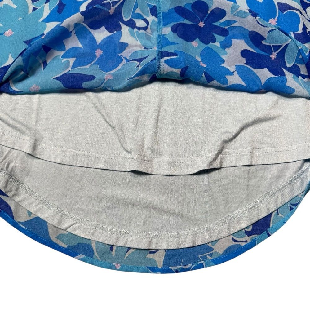 Other New Belle by Kim Gravel Floral Printed V-Neck Blue Blouse S Size XXS / US 00 / IT 34 - 6 Thumbnail