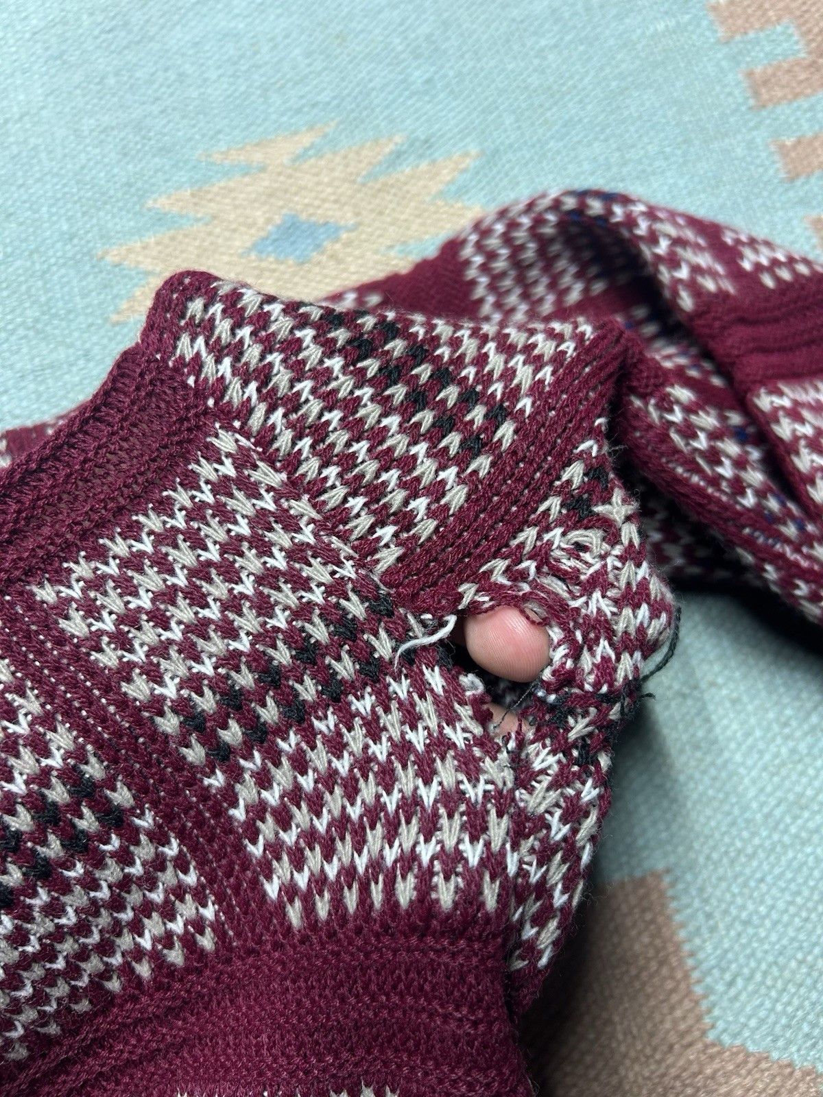 Vintage Vintage acrylic knit sweater Birds Eye windowpane soft XXL Size US XXL / EU 58 / 5 - 3 Thumbnail