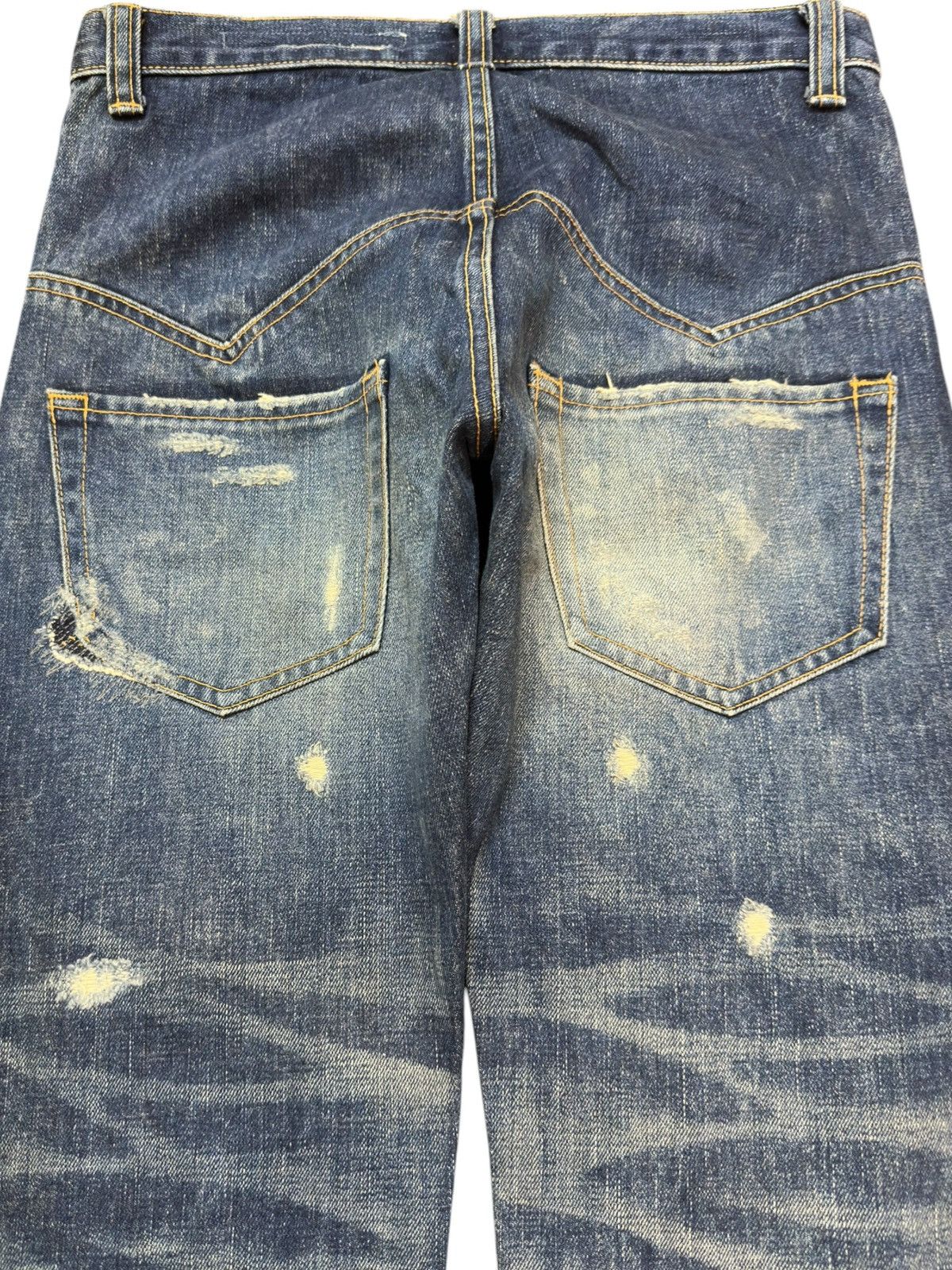 Issey Miyake Vintage Sunaokuwahara Selvedge Ripped Distressed Denim Size US 29 - 5 Thumbnail