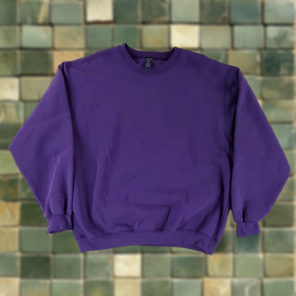 Lands' End VINTAGE Lands' End Sweatshirt Purple Mens XL Pullover 90s Made USA Size US XL / EU 56 / 4 - 1 Thumbnail