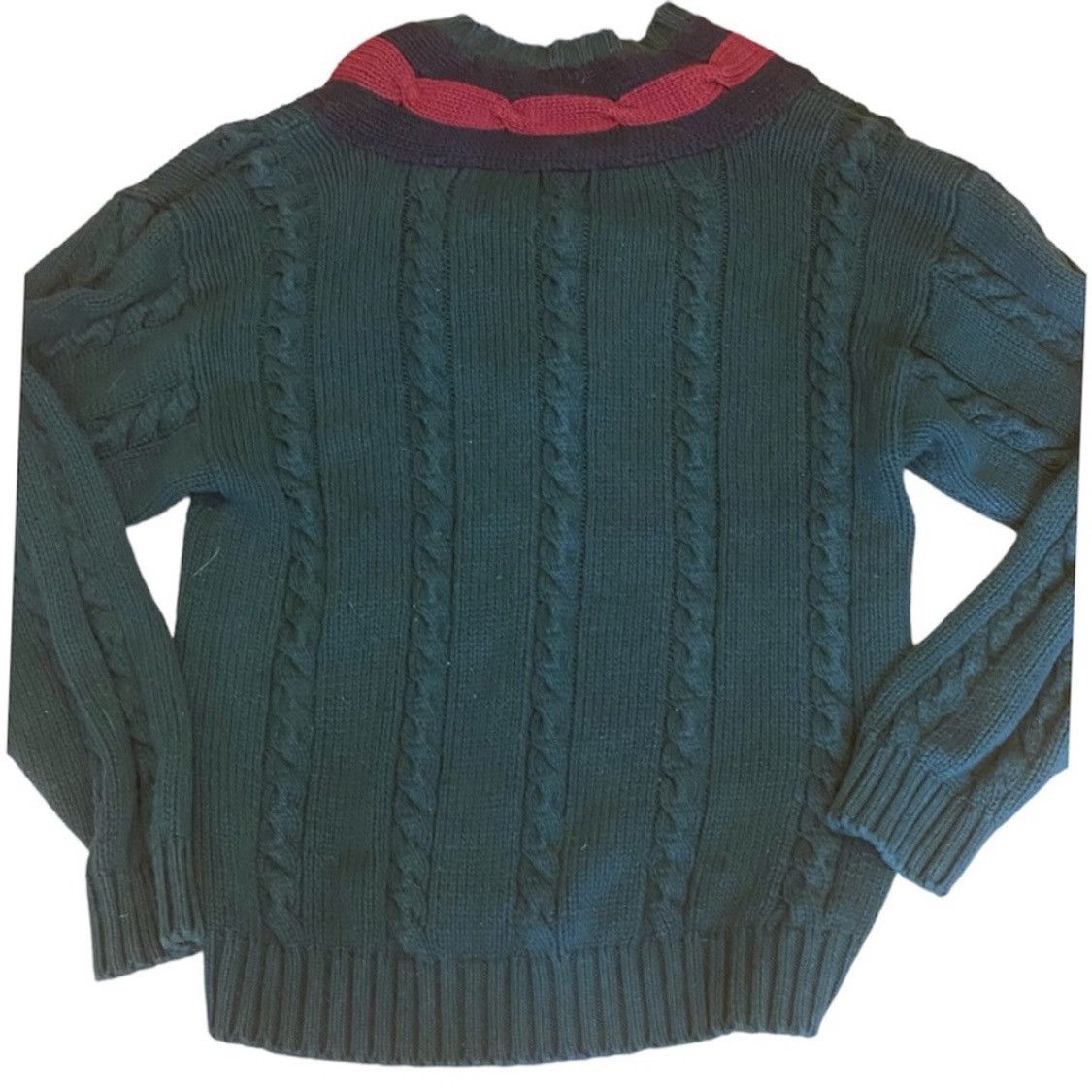 Vintage Vintage 80s Lacrosse LAX Cable Knit Prep School Sweater Size US L / EU 52-54 / 3 - 6 Thumbnail