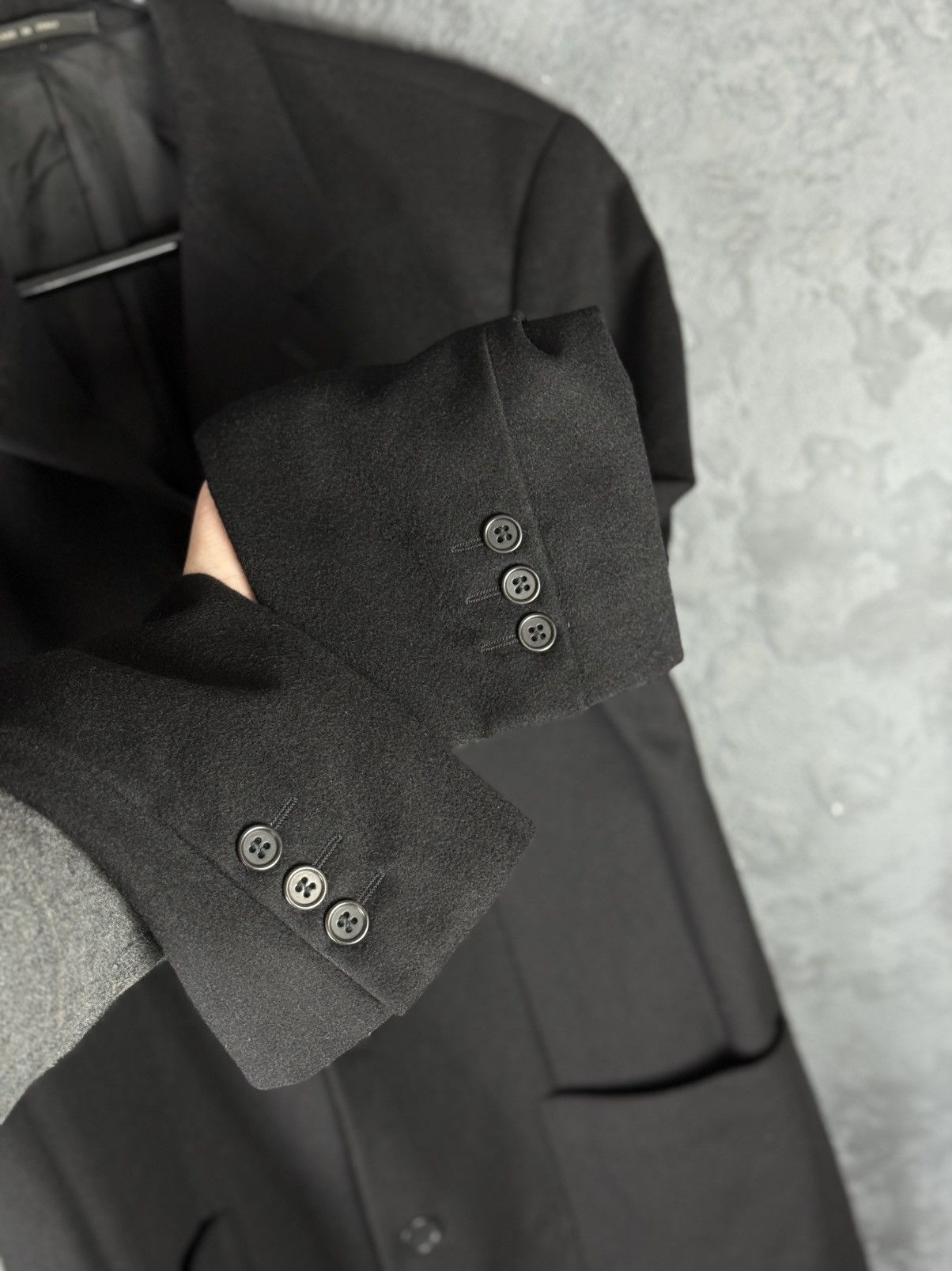 Emporio Armani 90s Vintage Mens EMPORIO ARMANI Black Coat Blazer Wool Italy Size US M / EU 48-50 / 2 - 11 Thumbnail