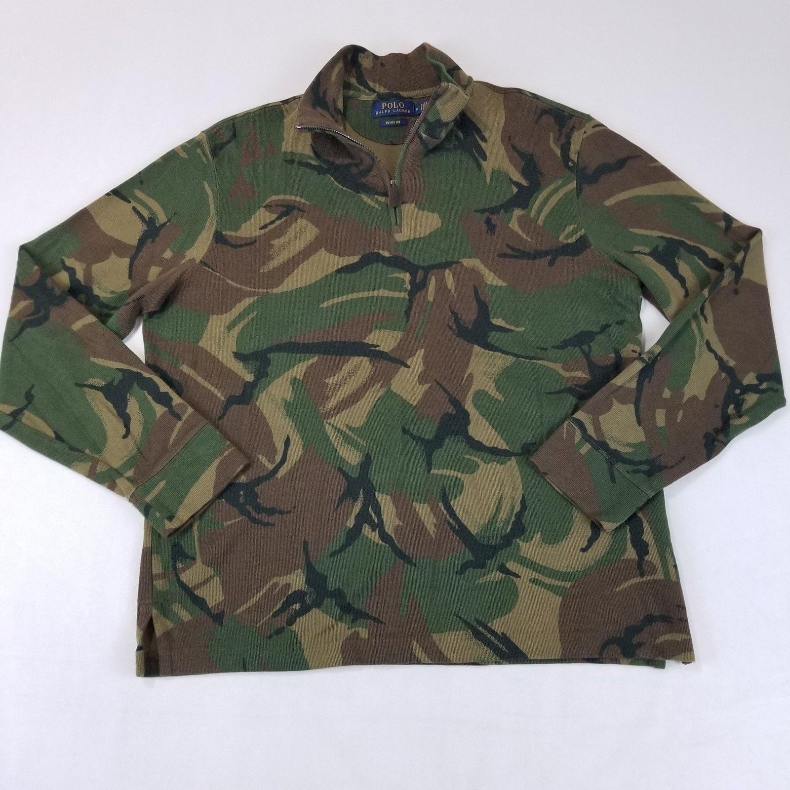 Polo Ralph Lauren Polo Ralph Lauren Sweater Medium Green Camo Estate Rib Size US M / EU 48-50 / 2 - 11 Thumbnail