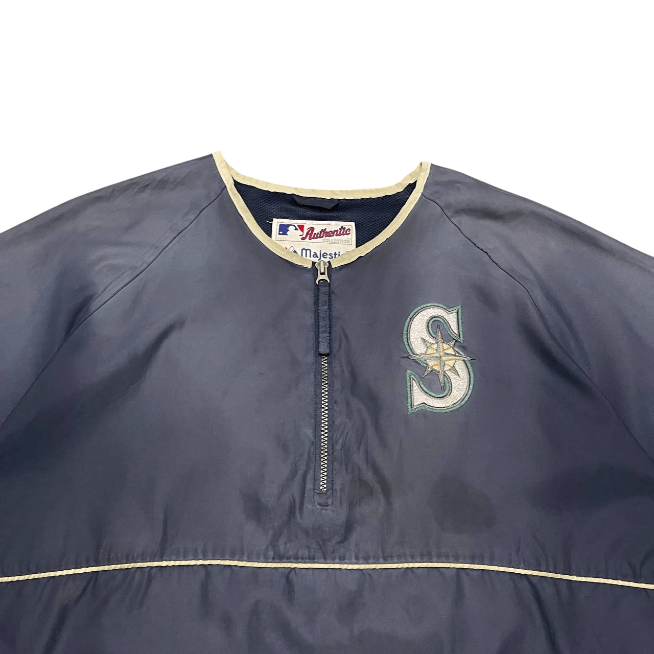 Majestic Vintage MLB Seattle Mariners Short Sleeve Jacket Pullover Size US XL / EU 56 / 4 - 2 Thumbnail