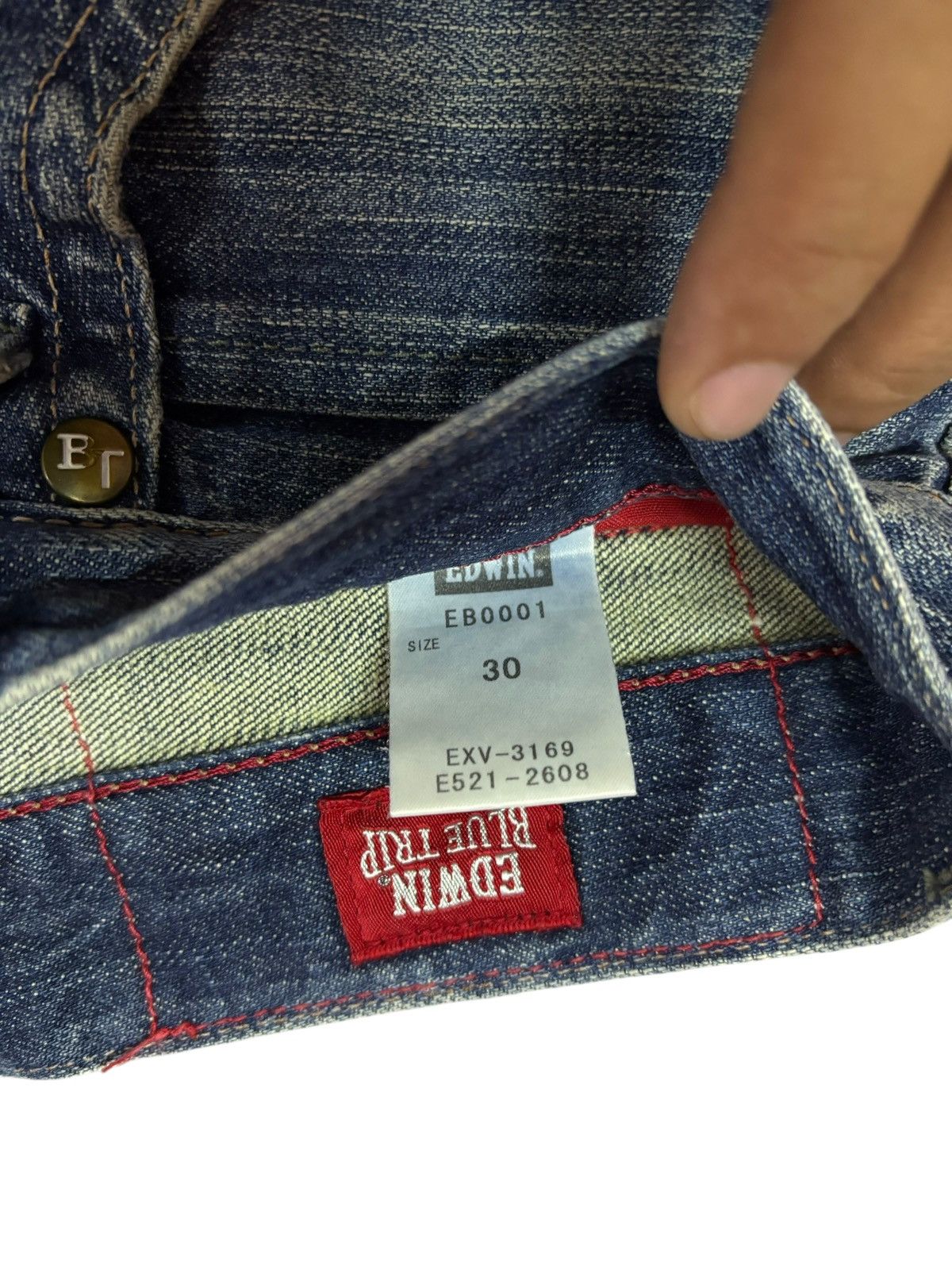 Edwin Vtg Edwin Blue Trip Japan Distressed Jeans Size US 30 / EU 46 - 10 Thumbnail