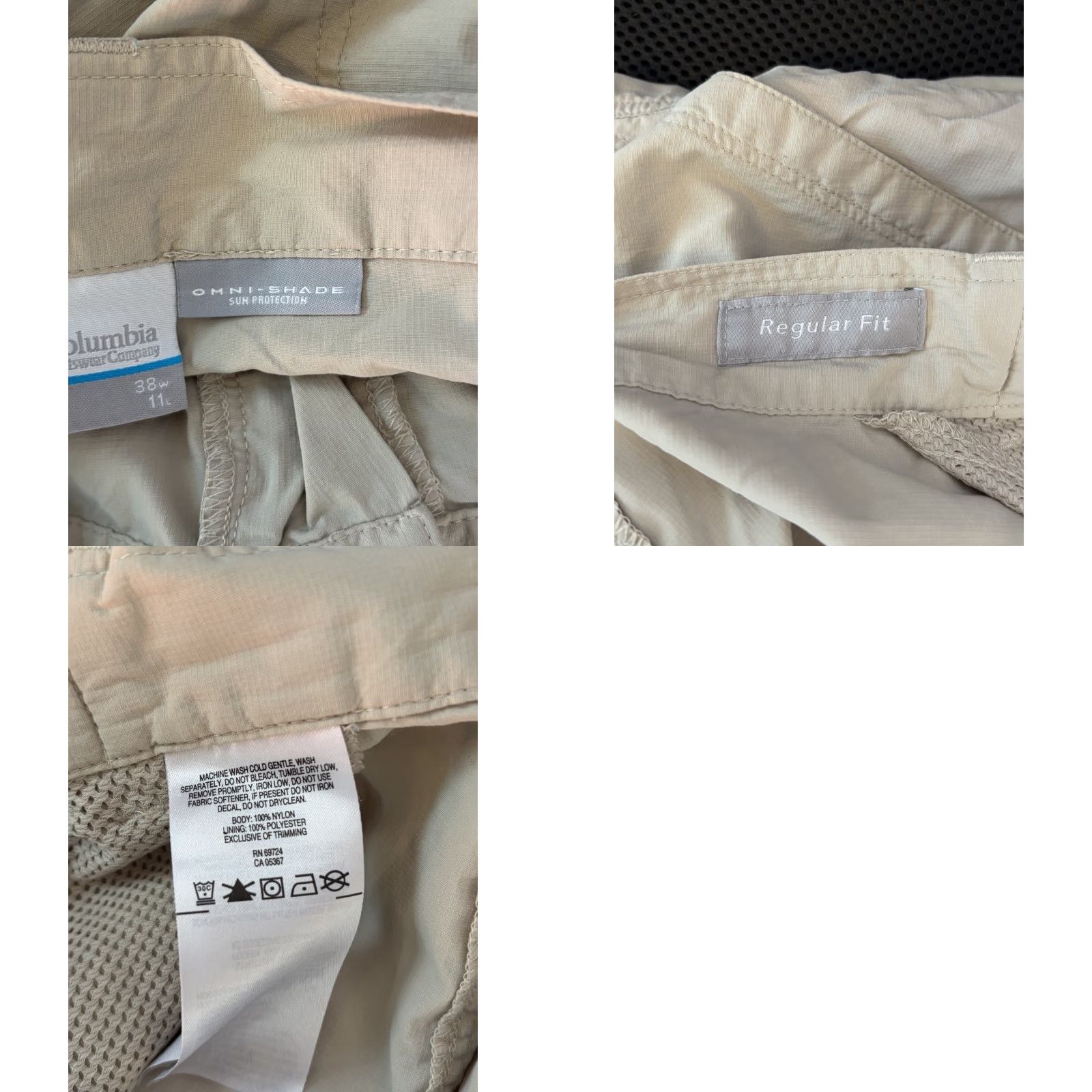 Vintage VINTAGE? No — Mens Columbia Shorts Omni Shade Sun Protection Beige 11" Inseam size 38w Size US 38 / EU 54 - 8 Thumbnail