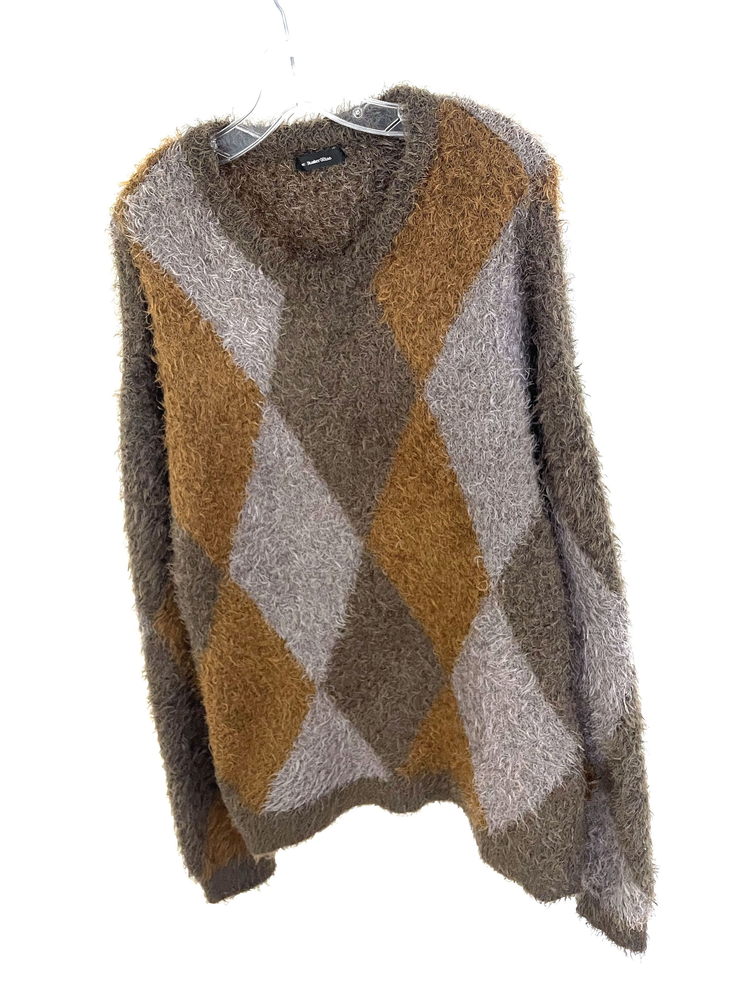 Number (N)ine Fuzzy Argyle Sweater Size US L / EU 52-54 / 3 - 2 Thumbnail