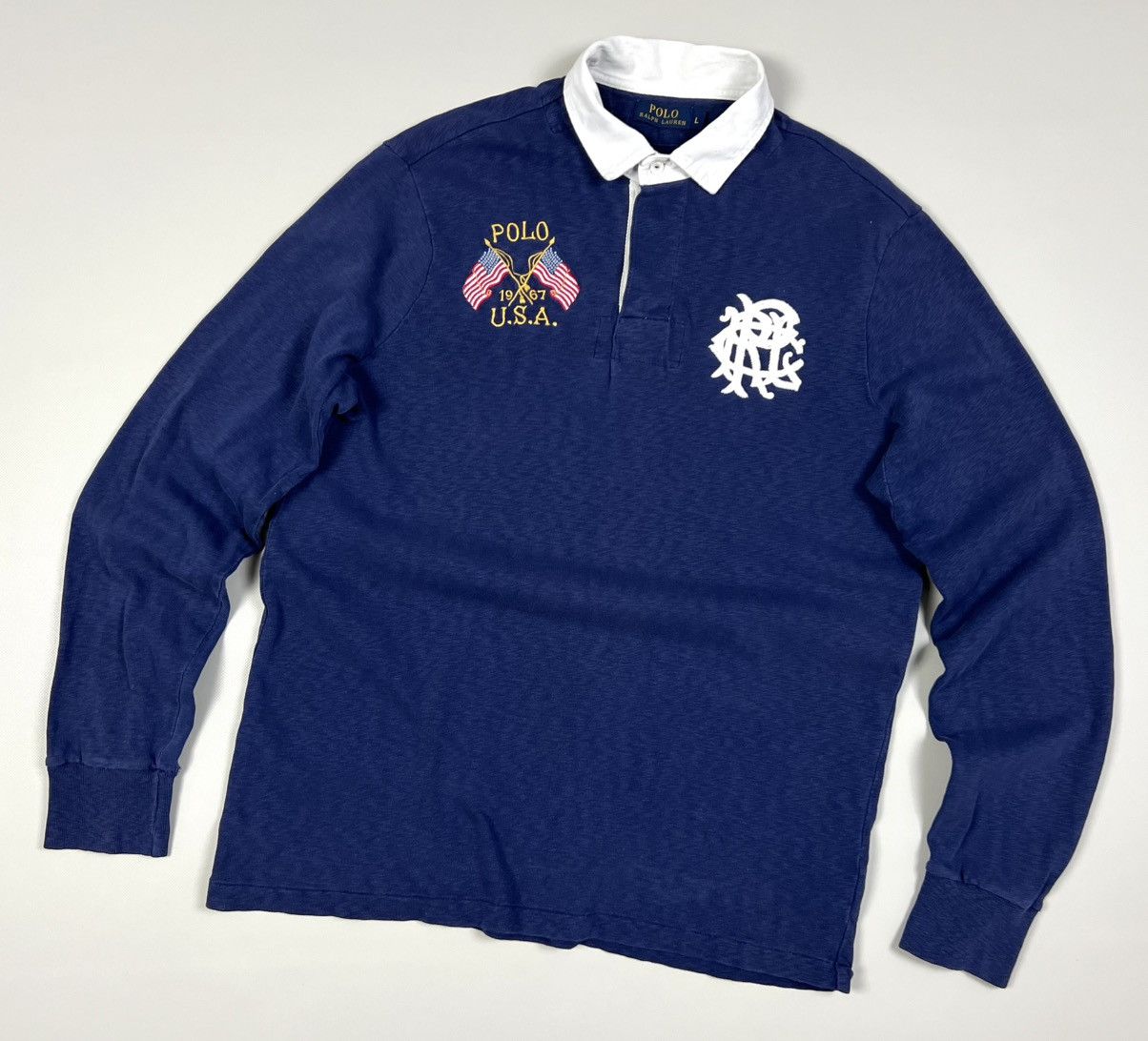 Polo Ralph Lauren Polo Ralph Lauren USA Number 5 Big Logo Rugby Size L Size US L / EU 52-54 / 3 - 1 Thumbnail