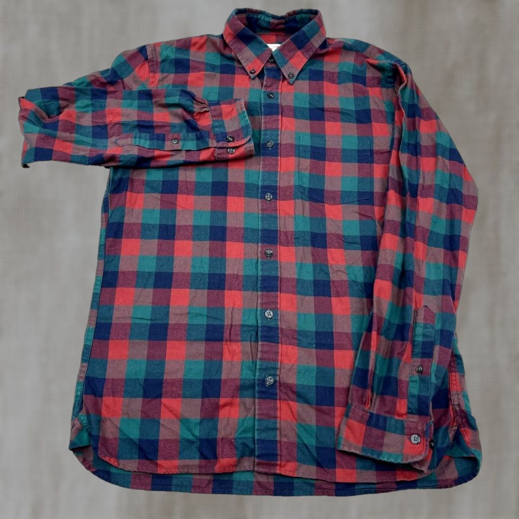 Brooks Brothers Brooks Brothers Red Fleece Shirt Men Medium Red Green Flannel Button Up Check Shirt Size US M / EU 48-50 / 2 - 1 Thumbnail
