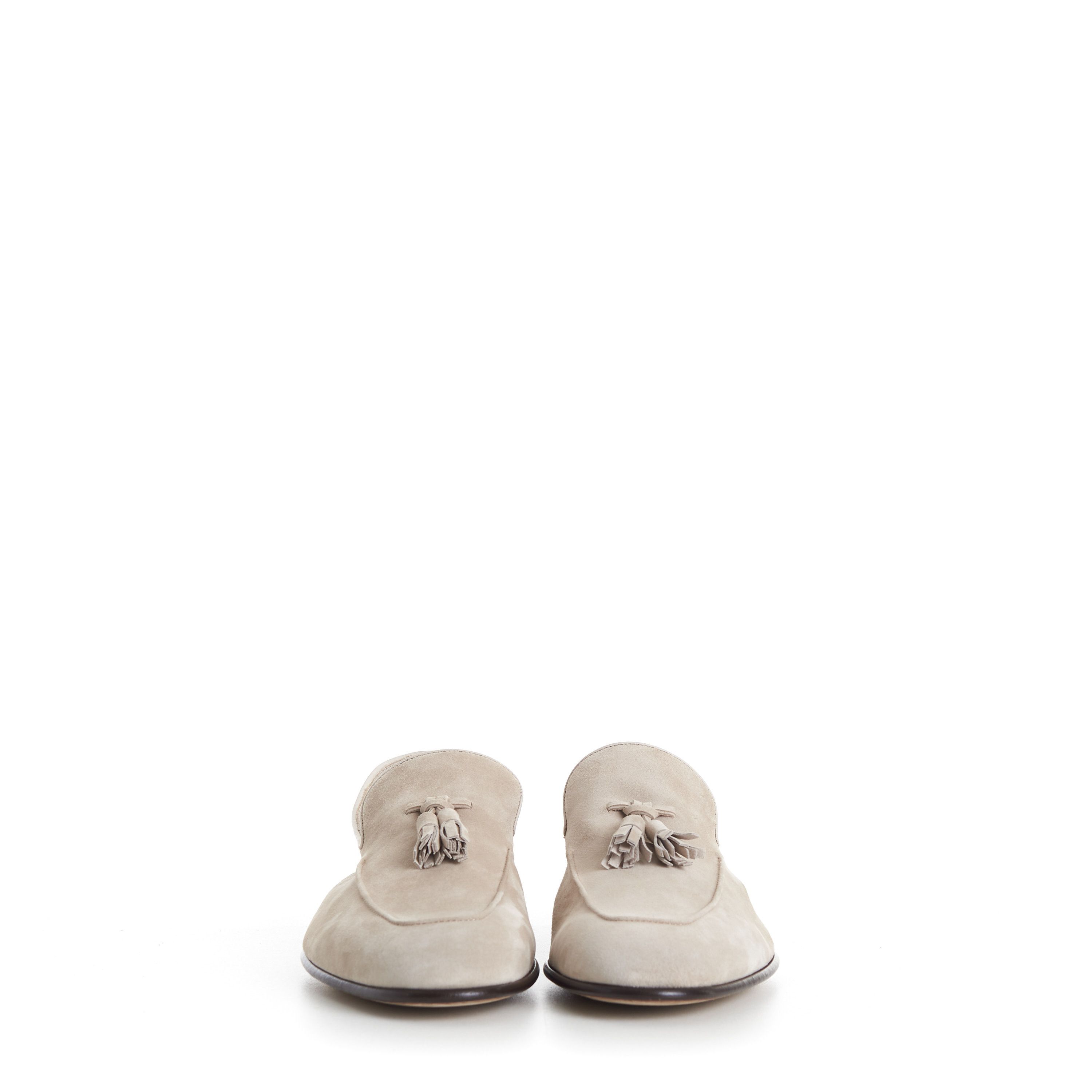 Brunello Cucinelli Sand Suede Unlined Loafers With Tassels Size US 10.5 / EU 43-44 - 3 Thumbnail
