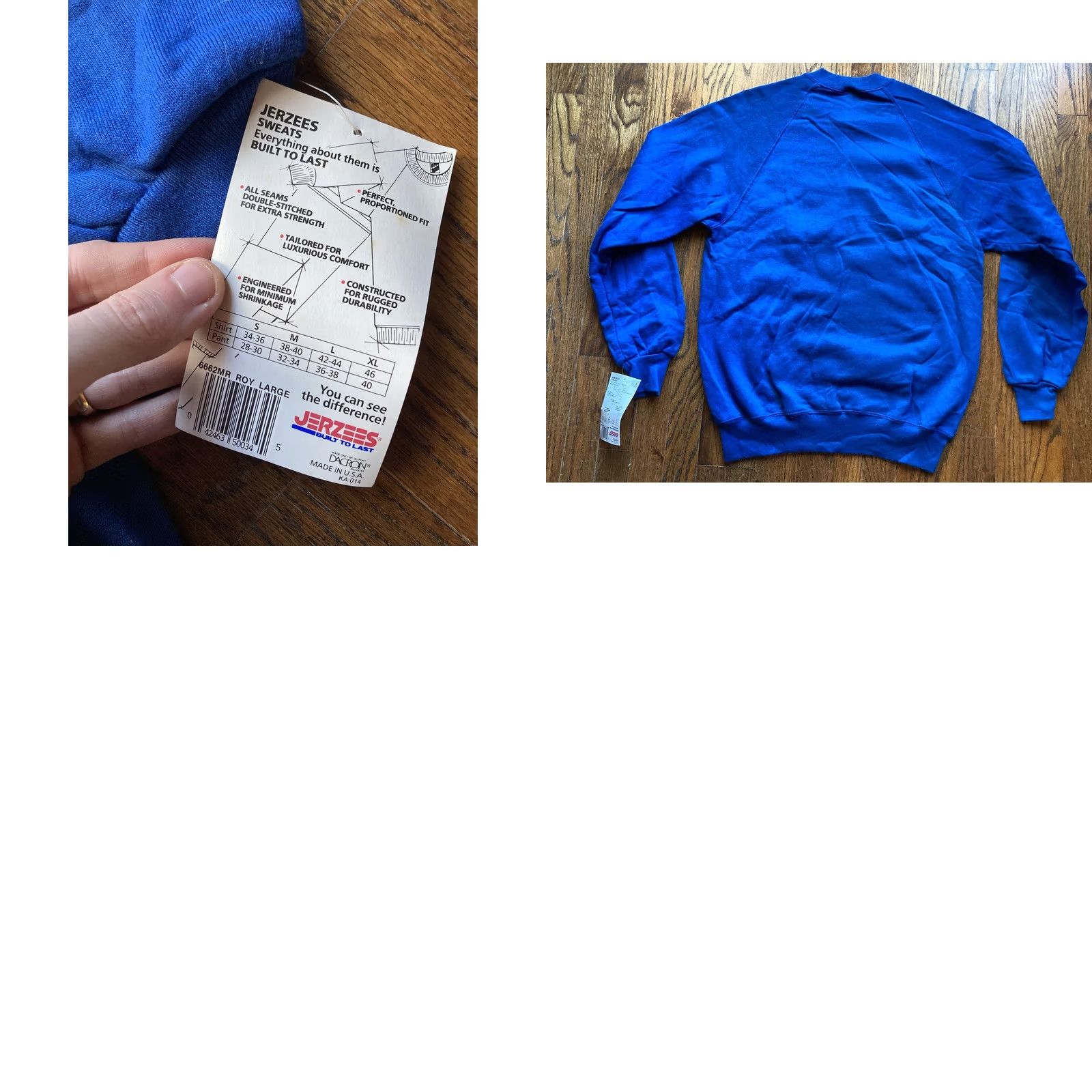 Jerzees VINTAGE JERZEES Raglan Sweatshirt Large Blue Crewneck USA MADE Unisex Adults 90s College Grunge Retro Sports Shirt Size US L / EU 52-54 / 3 - 8 Thumbnail