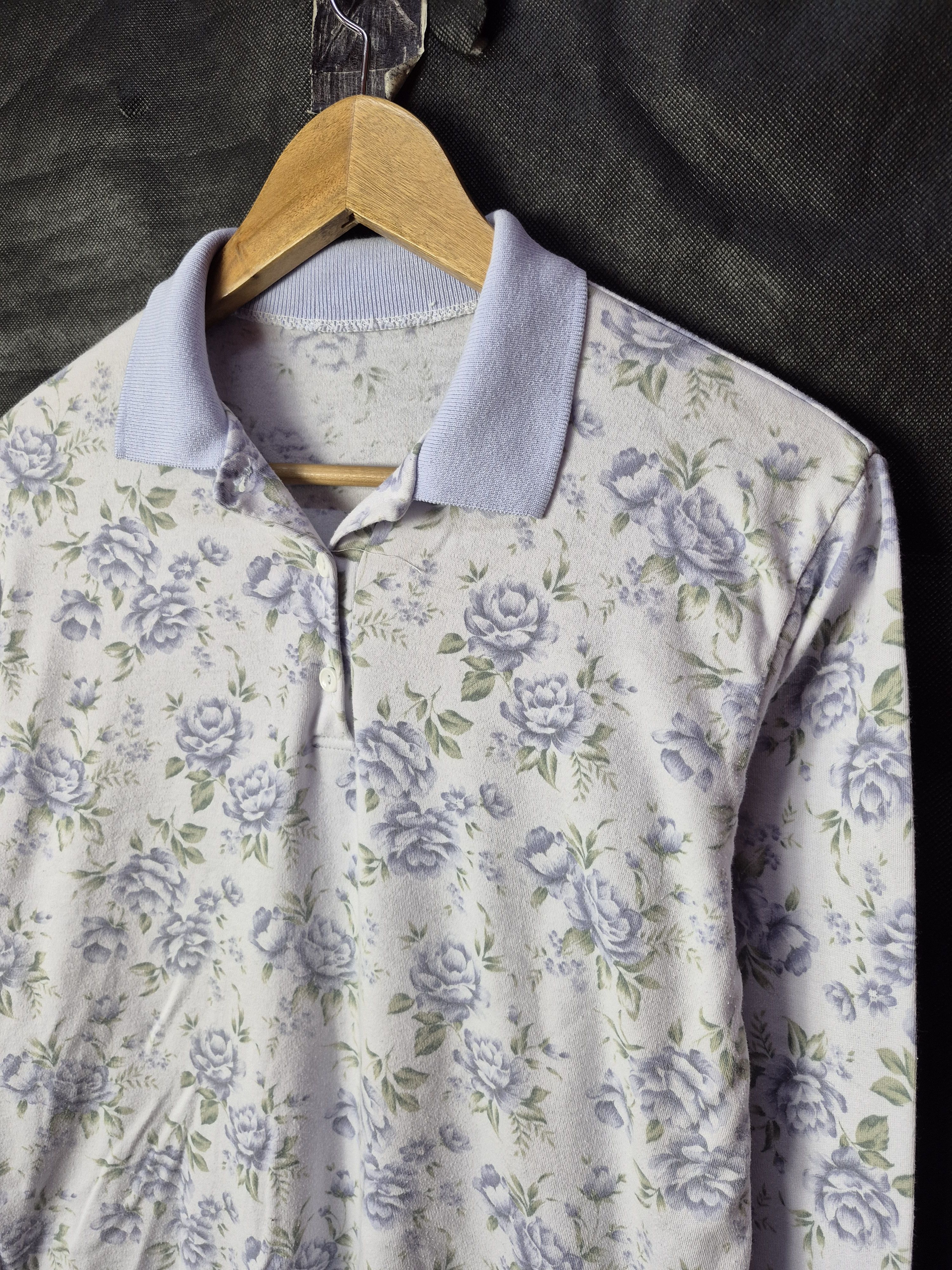 Vintage 🔥 Vintage 90s Floral Polo Longsleeves Tee Size US M / EU 48-50 / 2 - 3 Thumbnail