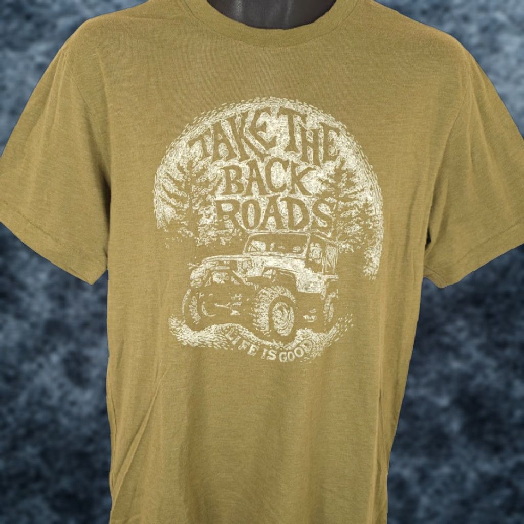 Jeep Jeep T Shirt Mens Size M Green Graphic Tee Off Road Take The Back Roads Life Is Good Size US M / EU 48-50 / 2 - 1 Thumbnail