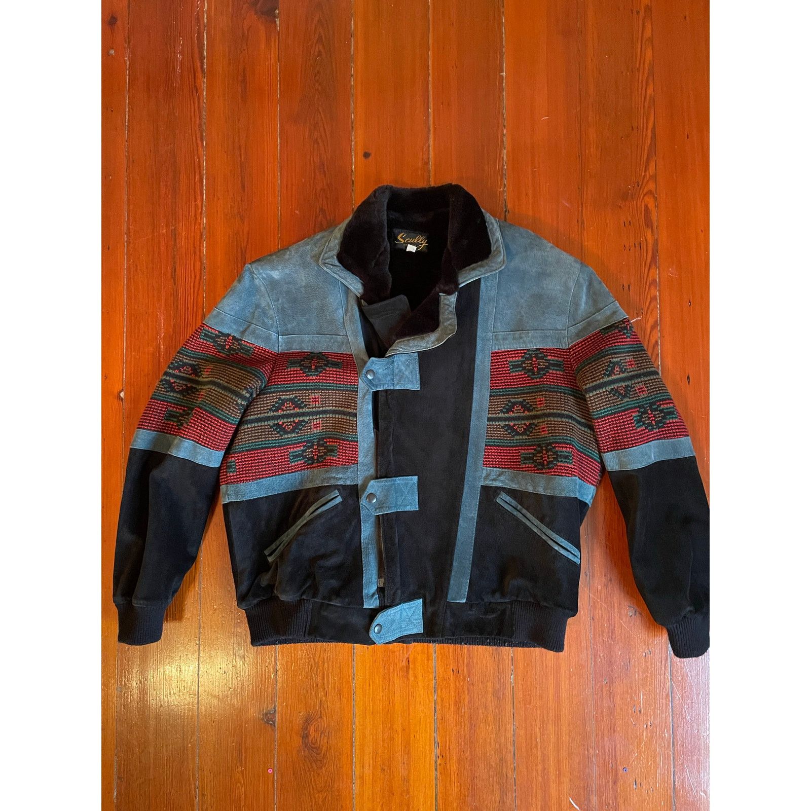 Scully Vintage Scully Southwestern Bomber Jacket L Suede Faux Fur Size US L / EU 52-54 / 3 - 1 Thumbnail