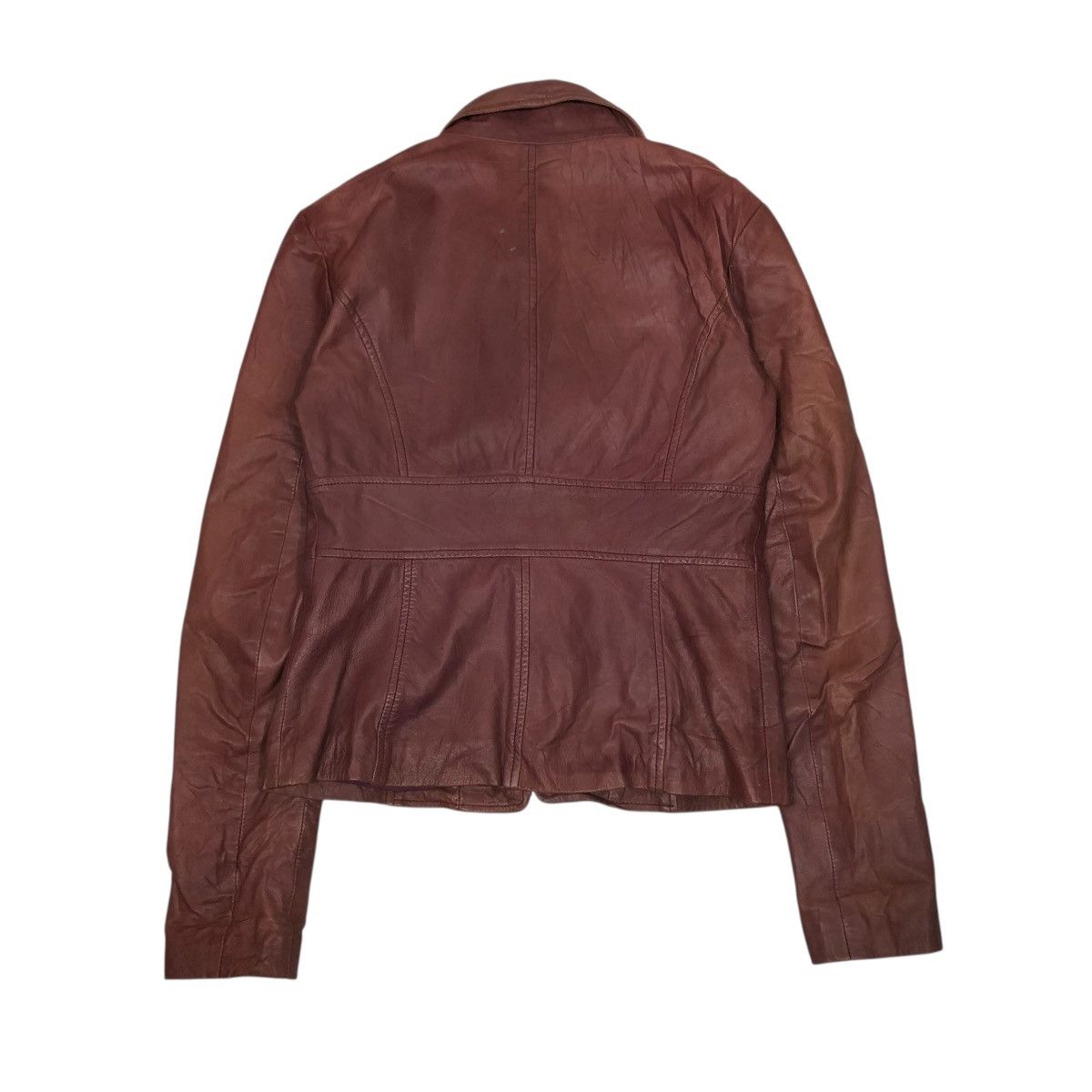 Japanese Brand 🔥VINTAGE CROPPED BIKER LEATHER JACKET MAX & CO Size S / US 4 / IT 40 - 2 Thumbnail