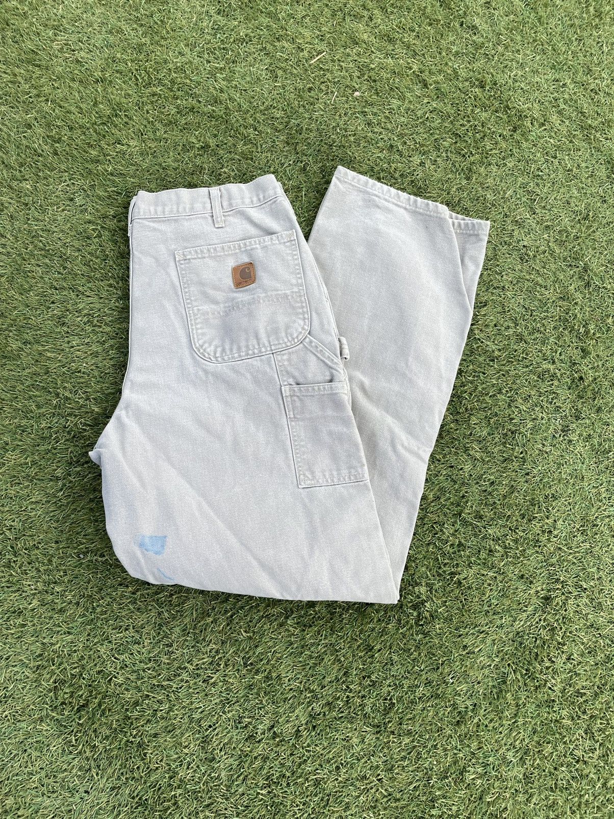 Carhartt Carhartt Mens Carpenter Work Pants 36x36 Gray Canvas B11 DES Size US 36 / EU 52 - 10 Thumbnail
