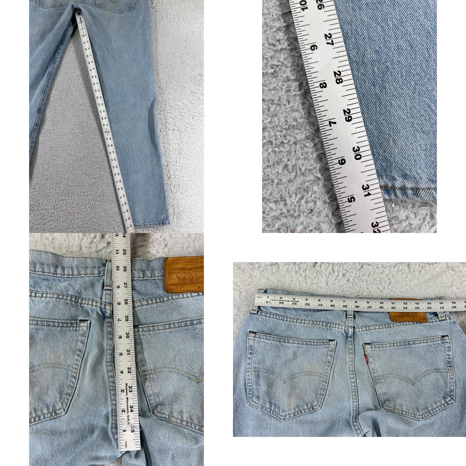 Levi's Levi's 512 Jeans Denim Blue 32x31 Regular 5-Pocket Distressed Stretch Cotton Cotton Vintage No Size US 32 / EU 48 - 10 Thumbnail
