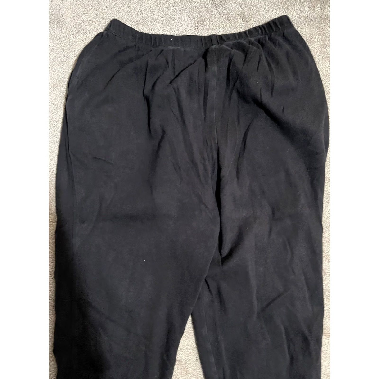 Lands' End Lands' End Women's Black Sport Knit Tapered Leg Pocket Joggers Pant PM Petite XS-XL? (Original size PM) Size 32" / US 10 / IT 46 - 4 Thumbnail