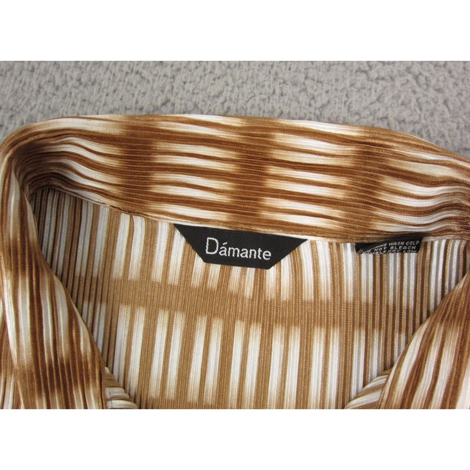 Vintage Damante Shirt XL Brown 90s Vintage Geometric Button-Up Mens Short Sleeve Collared Size US XL / EU 56 / 4 - 3 Thumbnail