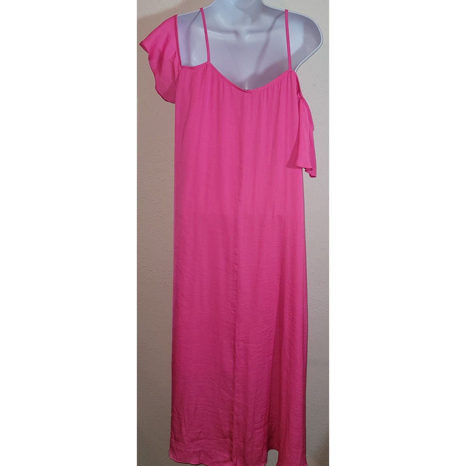 Jennifer Lopez Jennifer Lopez Pink Cold Shoulder Hi Low Midi Dress Medium Size M / US 6-8 / IT 42-44 - 3 Thumbnail