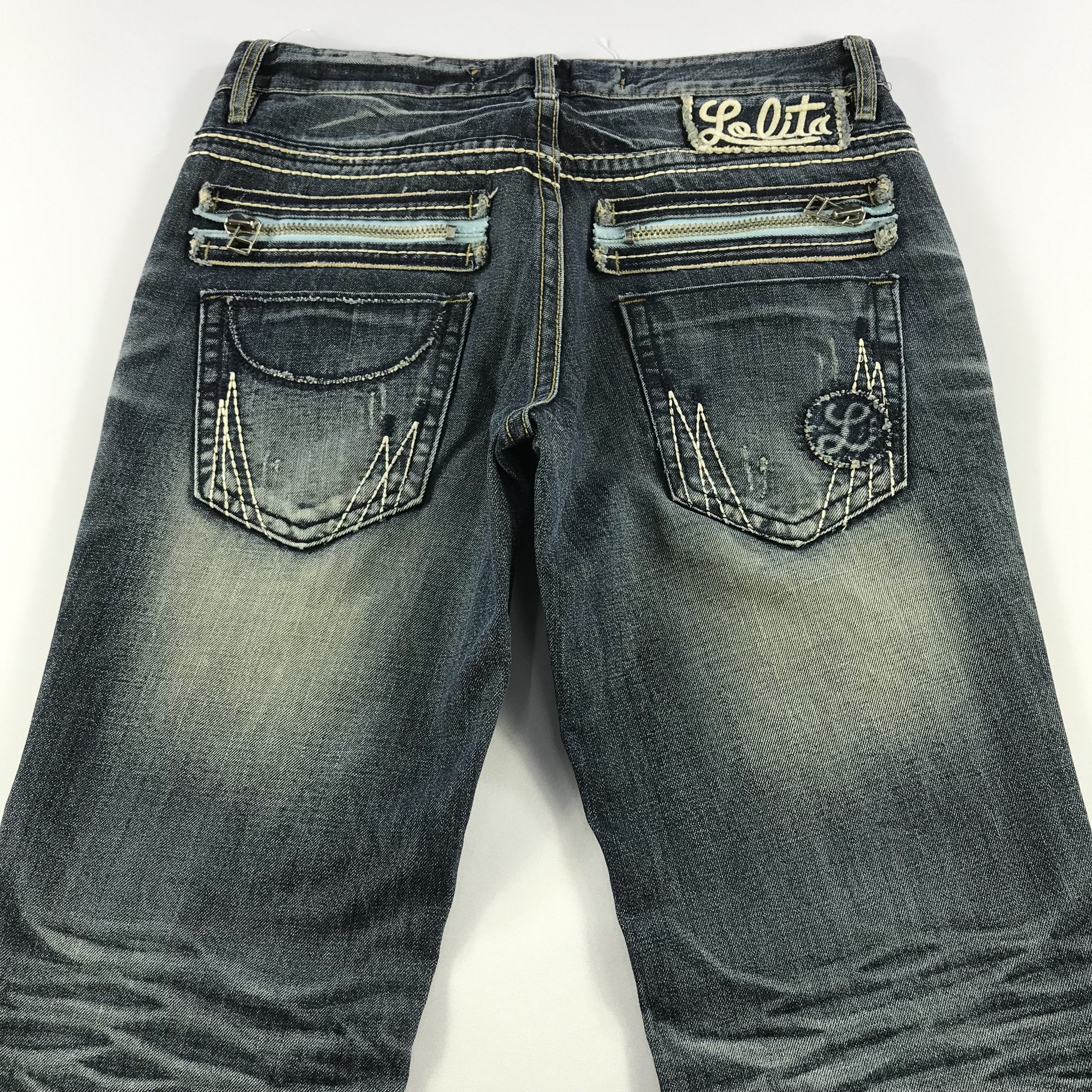Japanese Brand Yoshitomo Nara Lolita Jeans Zipper Pocket Faded Blue Denim Size US 32 / EU 48 - 4 Thumbnail