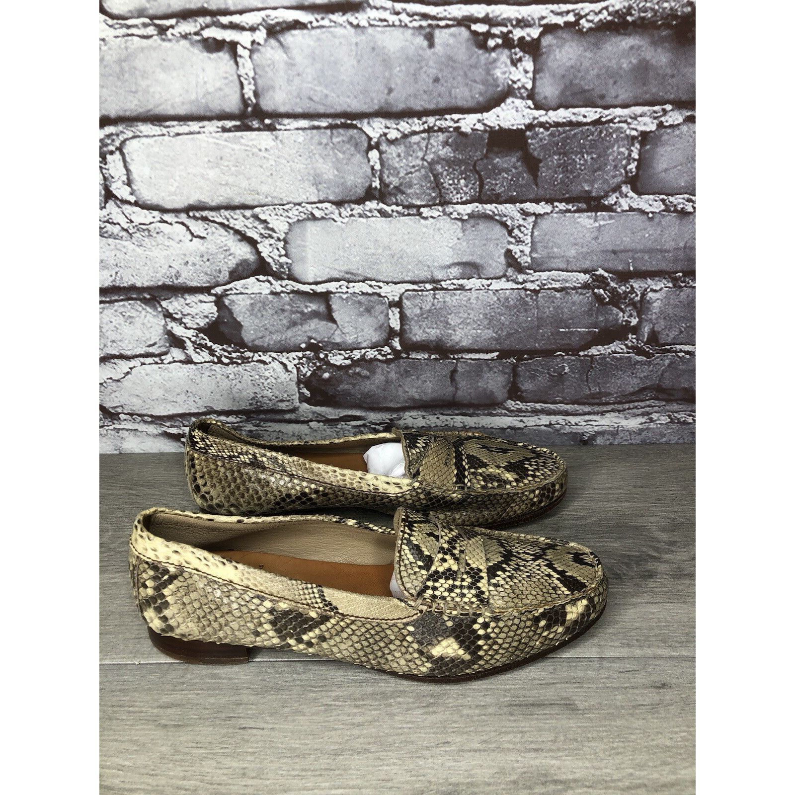 Carmina Carmina Cream Black Snakeskin Python Print Leather Women Sz Size US 6 / IT 36 - 11 Thumbnail