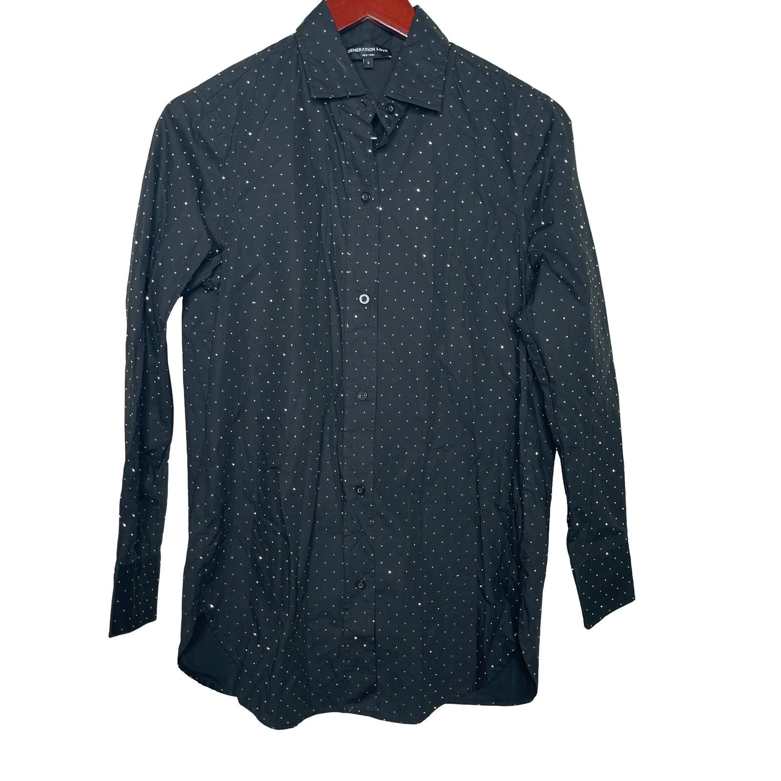 Generation Love Generation Love MARC CRYSTAL Button down SHIRT black Sz S Size S / US 4 / IT 40 - 2 Thumbnail