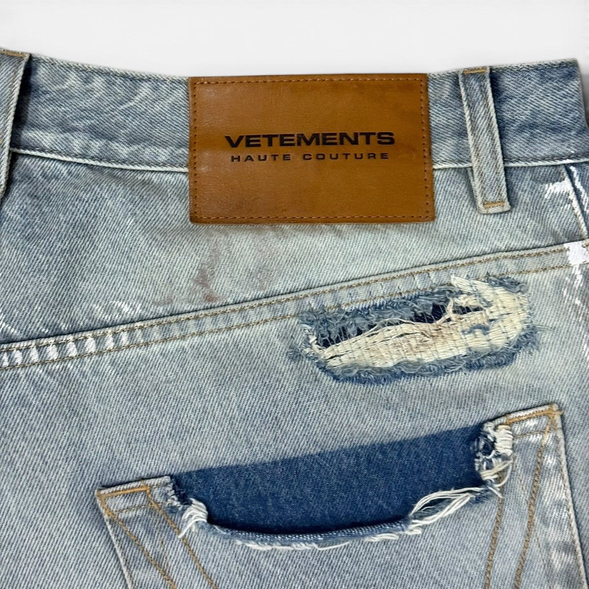 Vetements Vetements Trashed Denim Shorts Blue Size US 36 / EU 52 - 3 Thumbnail