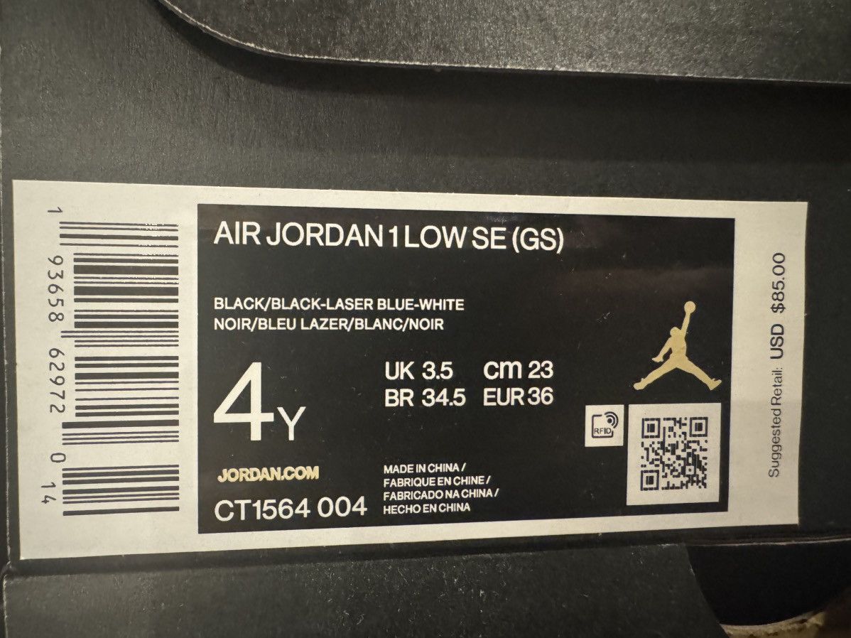 Jordan Brand 4Y Jordan 1 Low Laser Blue (GS) SE OG Size US 5 / EU 37 - 10 Thumbnail