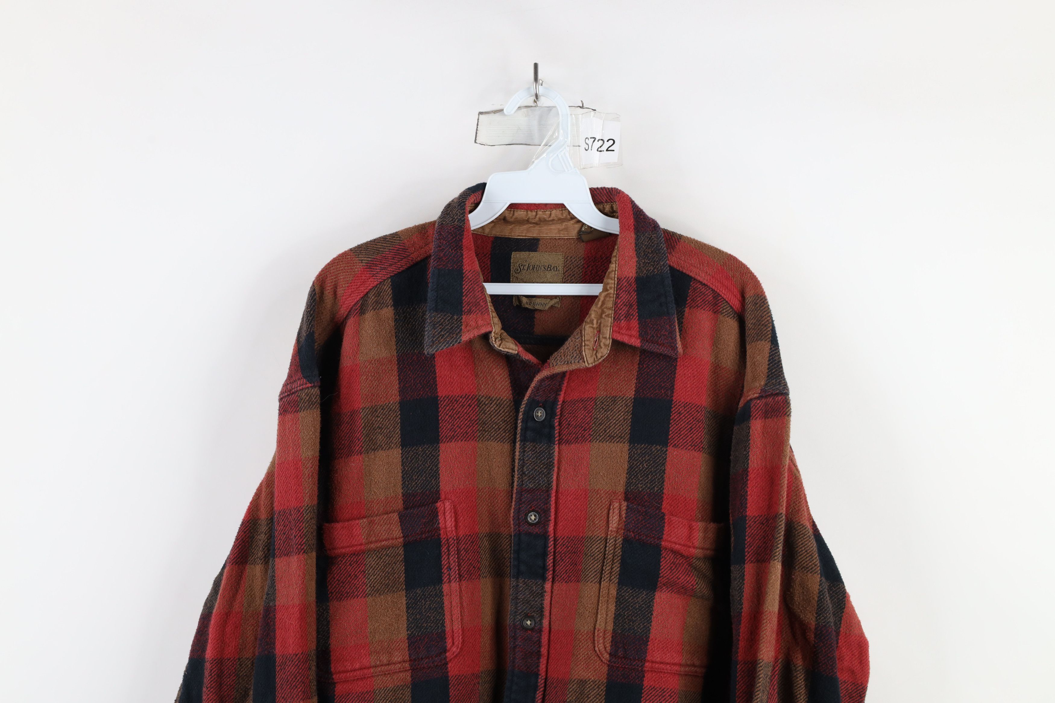 Vintage Vintage 90s Streetwear Heavyweight Button Shirt Plaid Size US XL / EU 56 / 4 - 2 Thumbnail