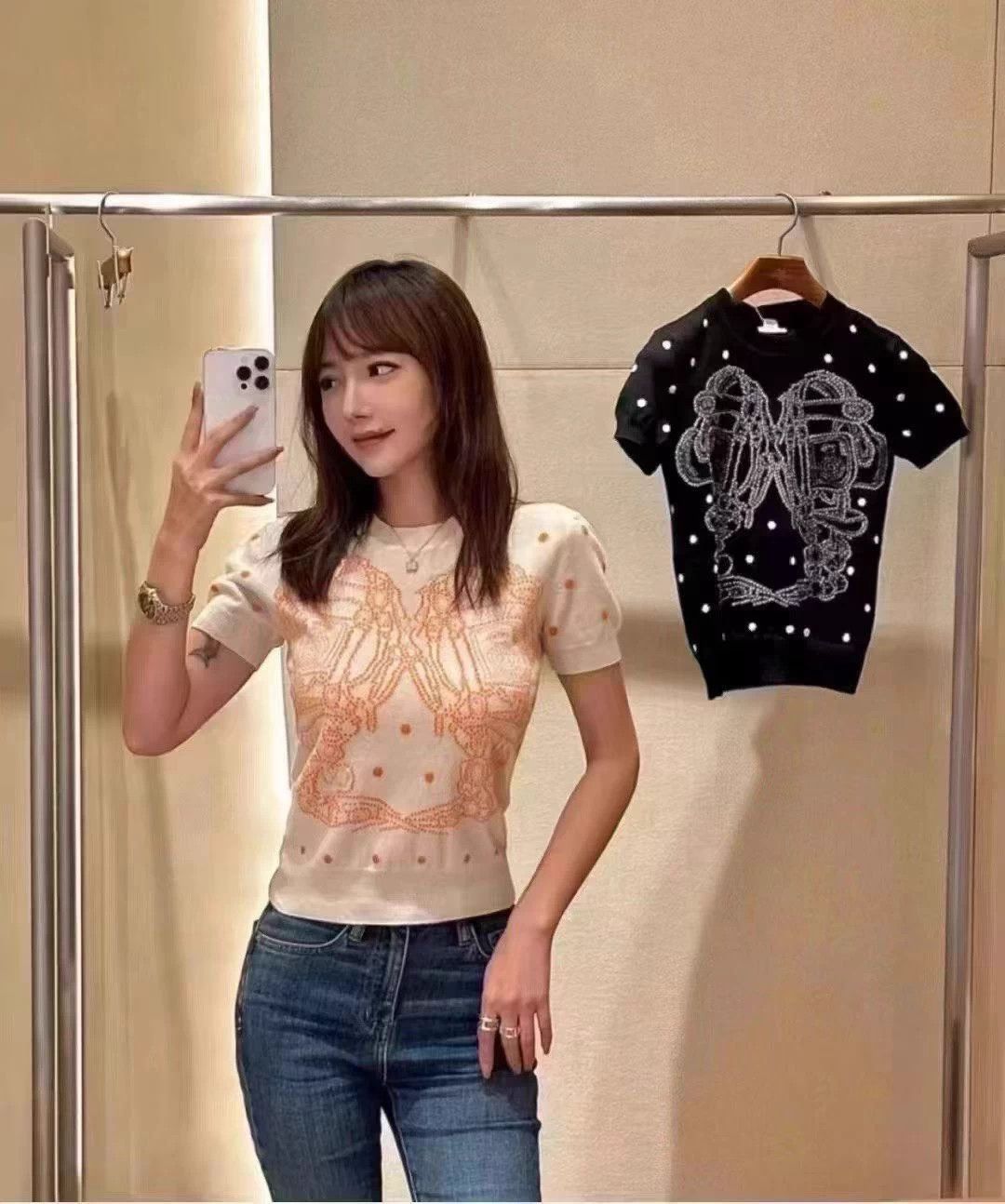 Hermes Hermes 23 cashmere cotton short sleeve knit top N635 Size XS / US 0-2 / IT 36-38 - 8 Thumbnail