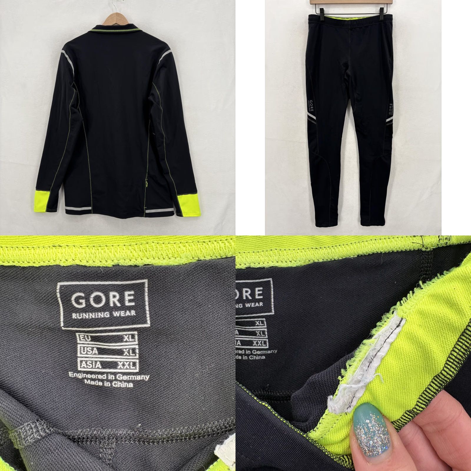 Vintage GORE RUNNING WEAR Sweatsuit Mens XL Black 1/4 Zip Top Leggings Reflective Set, Jersey, 2 Piece, Activewear Size US XL / EU 56 / 4 - 9 Thumbnail
