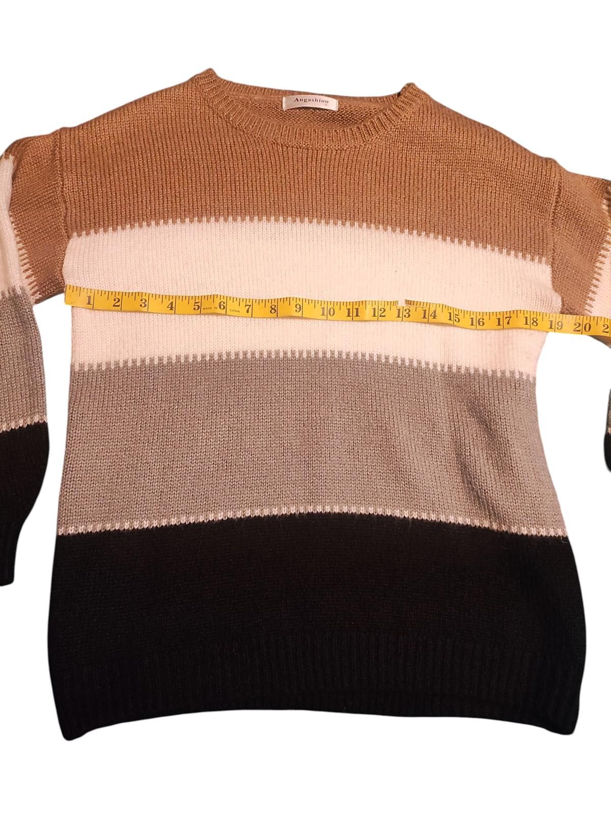 Designer Anglasion Women's Color Block Long Sleeve Sweater Size S / US 4 / IT 40 - 7 Thumbnail