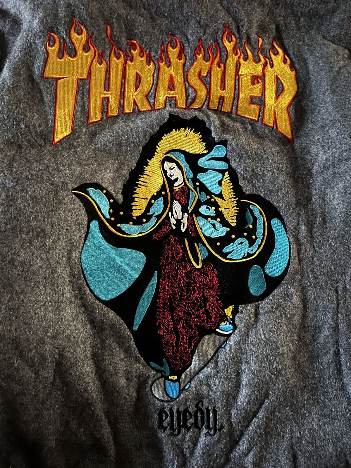 Thrasher Thrasher EYEDY Varsity Leather Wool Jacket Size US L / EU 52-54 / 3 - 10 Thumbnail