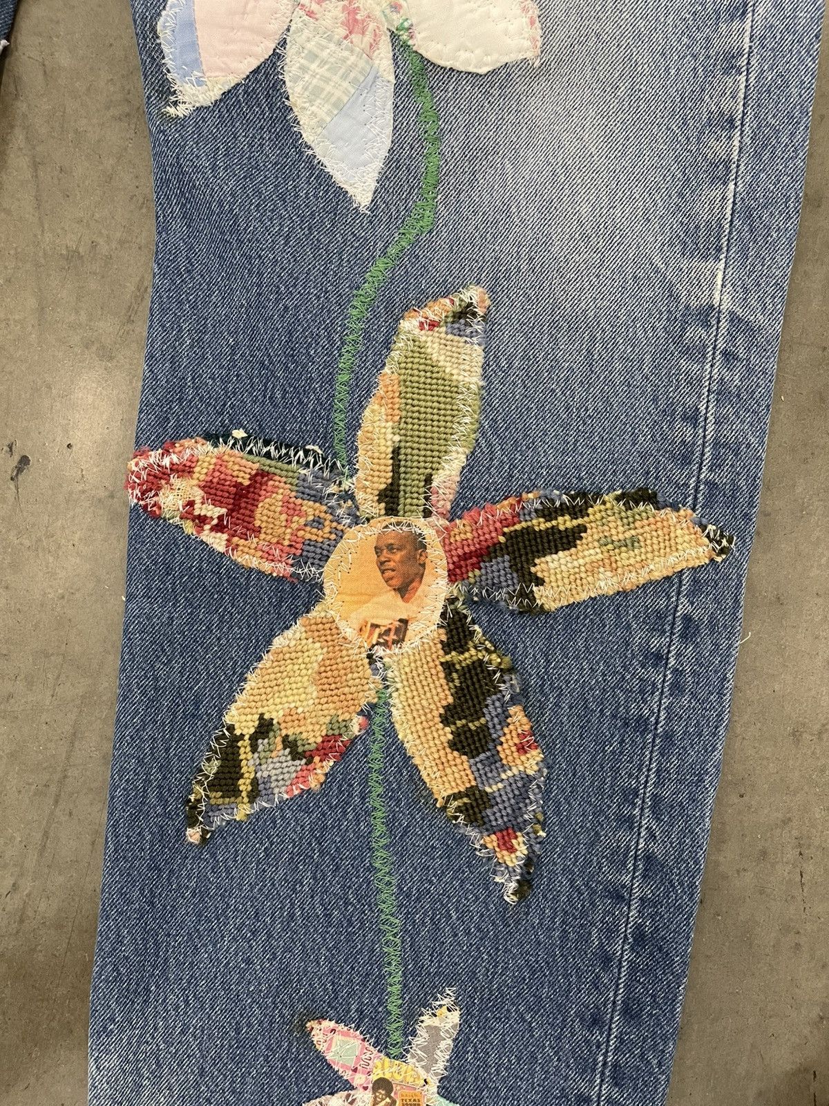 Levi's BLUESIN'S "BLUES GARDEN" PATCHWORK DENIM JEANS Size US 38 / EU 54 - 7 Thumbnail