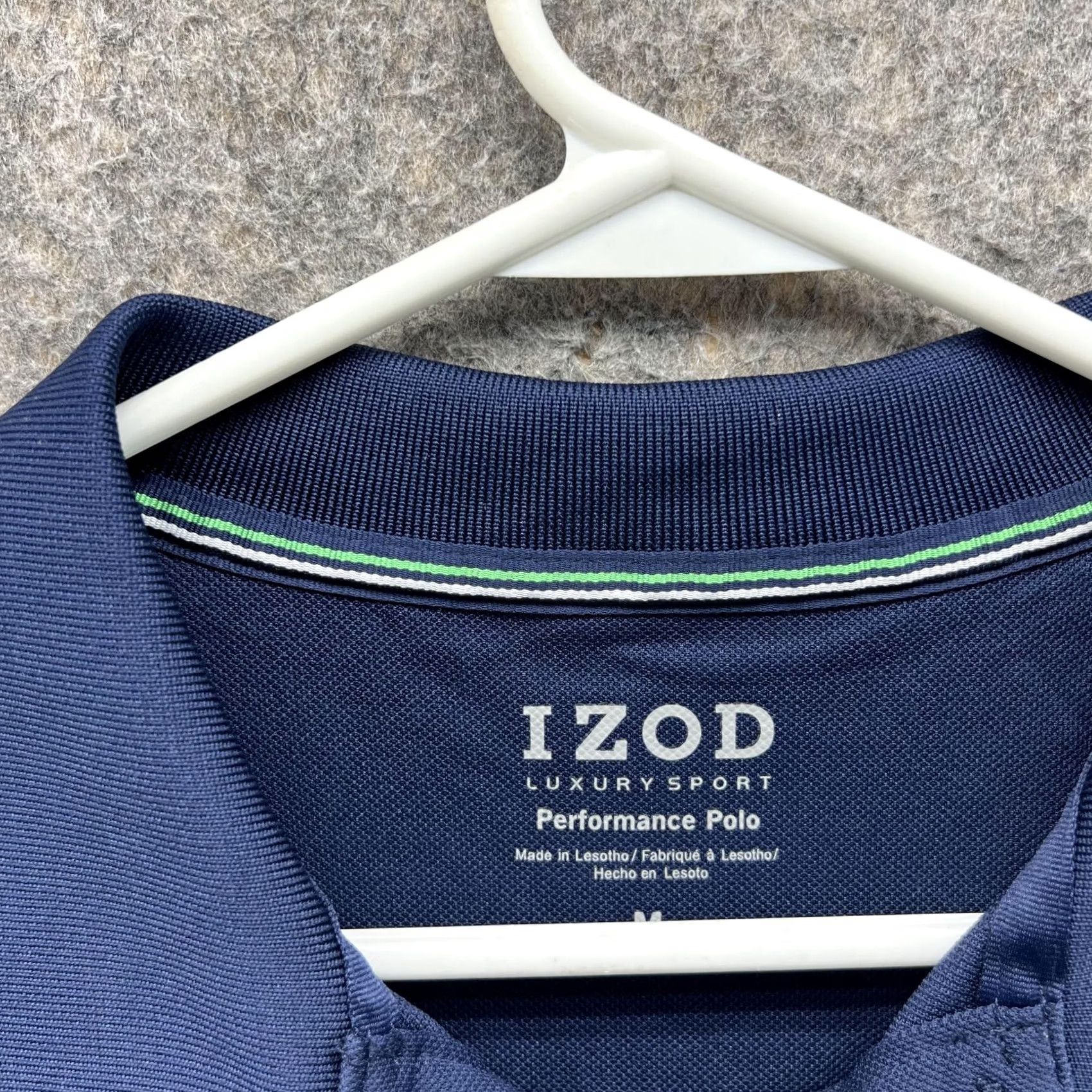 Izod IZOD Polo Shirt Men Medium Adult Blue Navy Performance Luxury Sport Polyester Shirt Short Sleeve Chest 40 Regular Fit Size US M / EU 48-50 / 2 - 5 Thumbnail