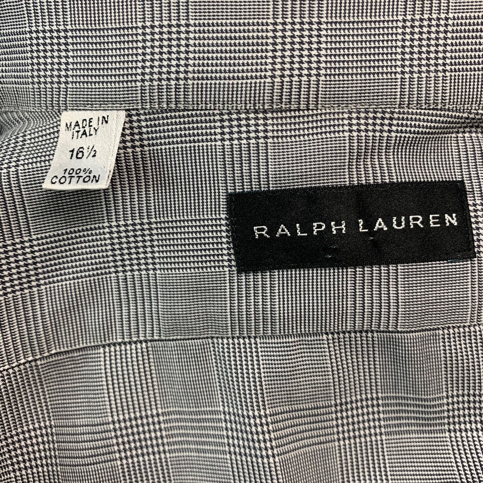 Ralph Lauren Size L Grey Plaid Cotton French Cuff Long Sleeve Shirt Size US L / EU 52-54 / 3 - 6 Thumbnail