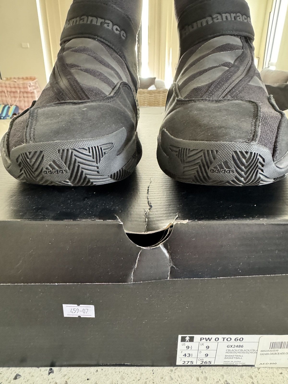 Adidas × Pharrell BYW 0 To 60 'Triple Black High Top Sneaker Boots GX2486 Size US 9.5 / EU 42-43 - 3 Thumbnail