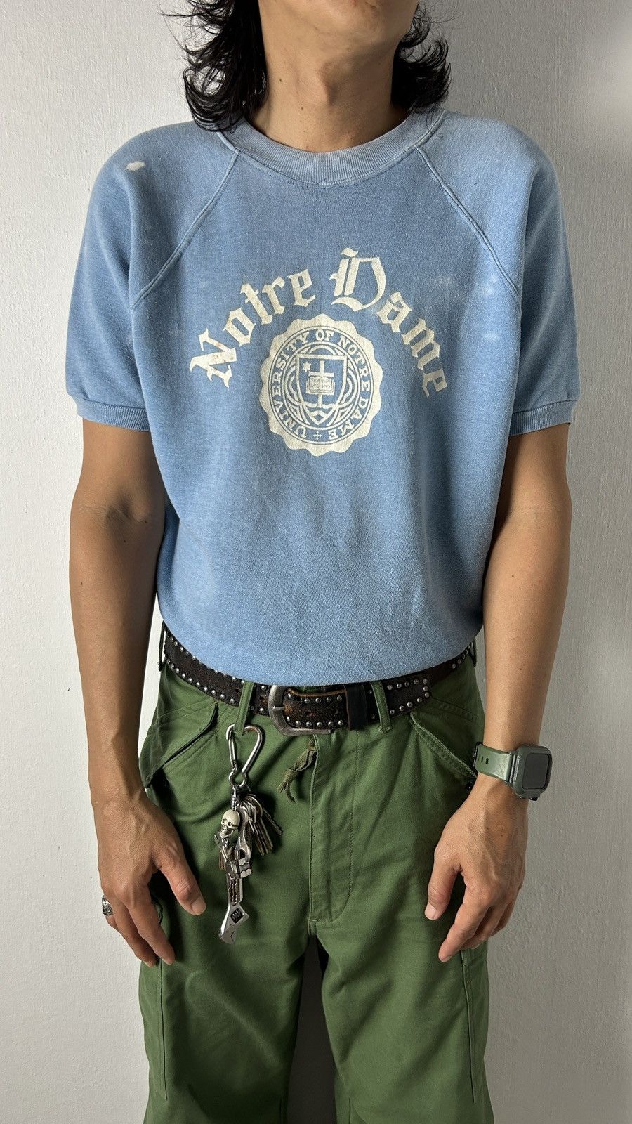 Champion × Vintage 1960s Notre Dame Collegiate Sweatshirt S/S Size US L / EU 52-54 / 3 - 2 Thumbnail