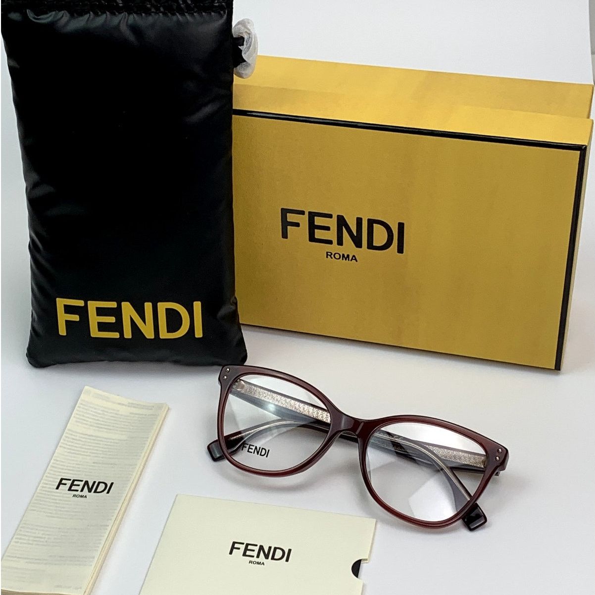 Fendi NEW Fendi Eyeglasses FE50006I 53069 Burgundy Women Authentic Size ONE SIZE - 1 Thumbnail