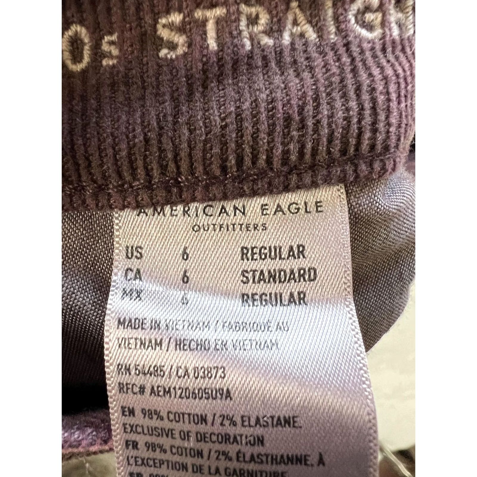 American Eagle Outfitters VINTAGE American Eagle Outfitters Pants Womens 6 Brown 90s Straight Corduroy Stretch Size 28" / US 6 / IT 42 - 6 Thumbnail