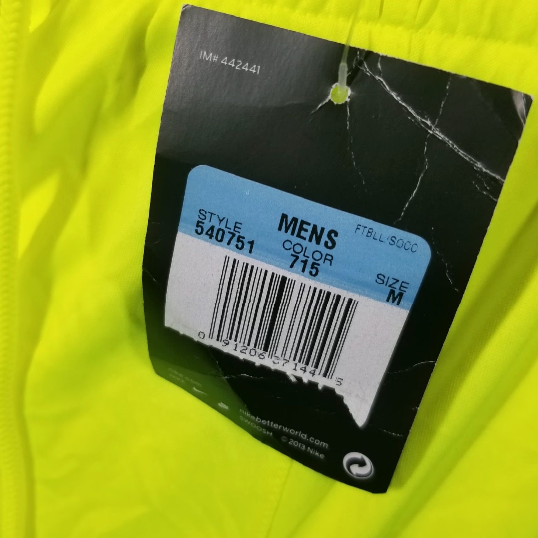 Nike Nike Soccer Shorts Men Medium Woven Neon Black NWT Size US 31 - 4 Thumbnail