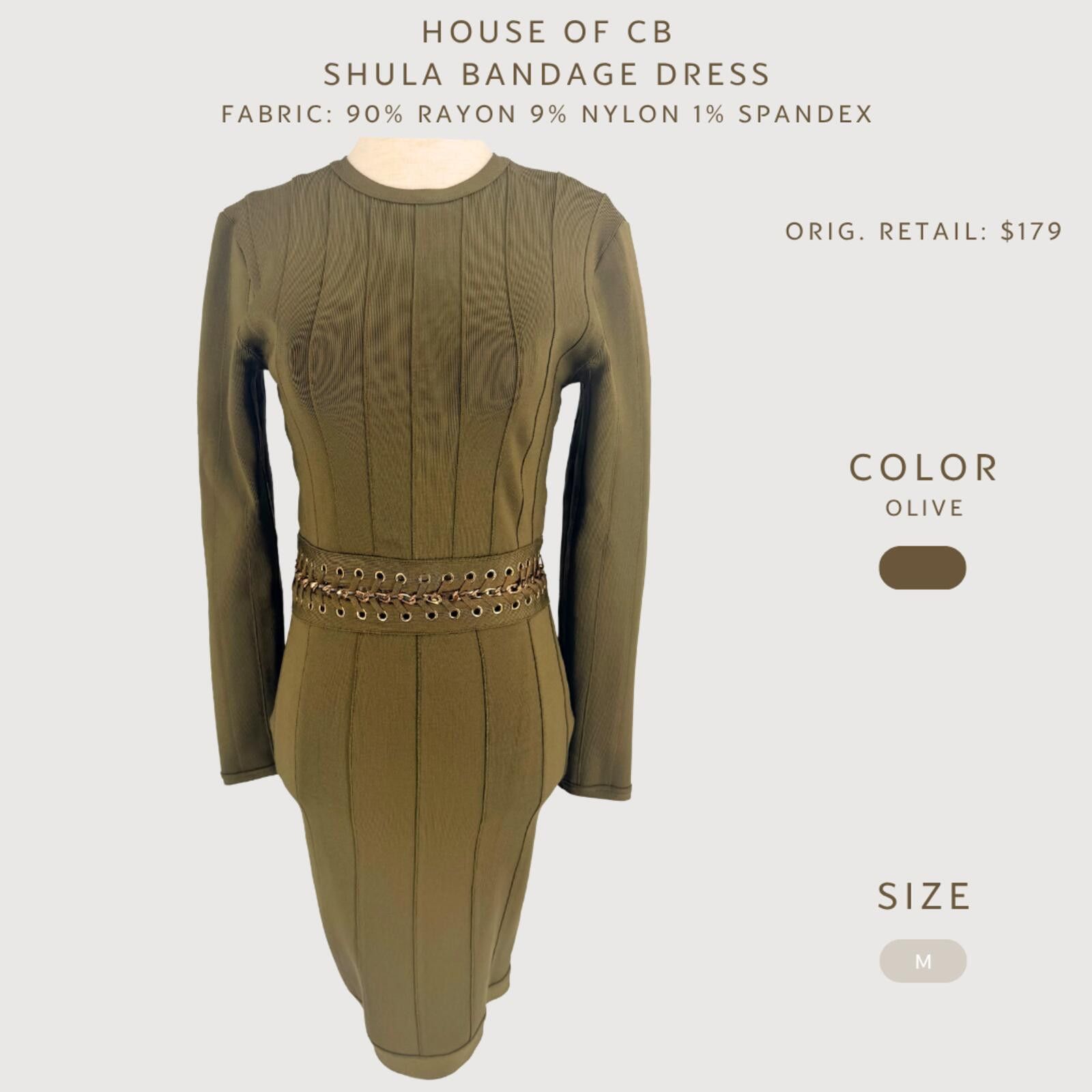 Other House of CB Shula Olive Bandage Midi Dress M Size M / US 6-8 / IT 42-44 - 2 Thumbnail