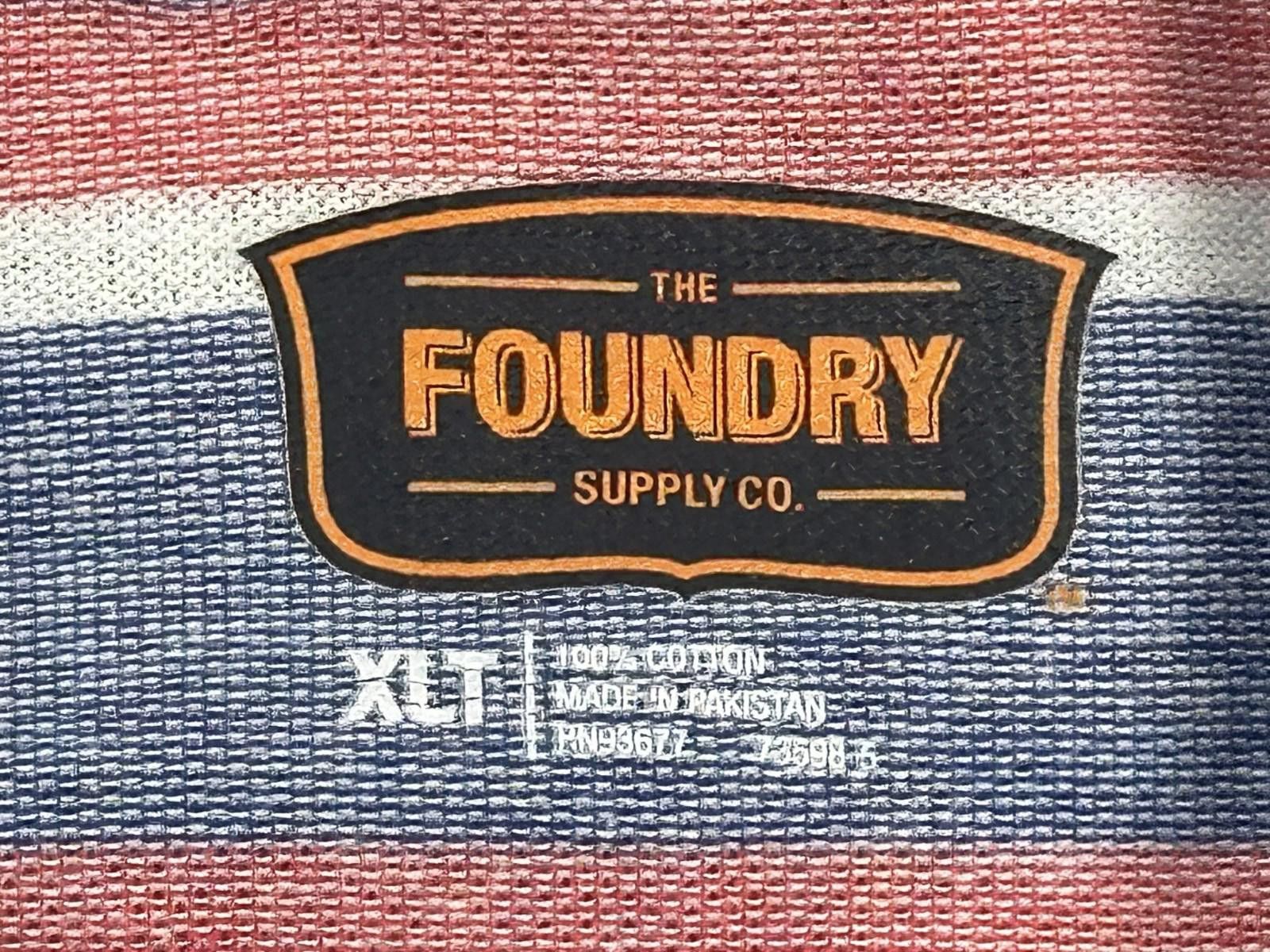 Vintage Foundry Foundry Supply Co Men's XLT Blue/Red Short Sleeve Polo Shirt Size US XL / EU 56 / 4 - 7 Thumbnail