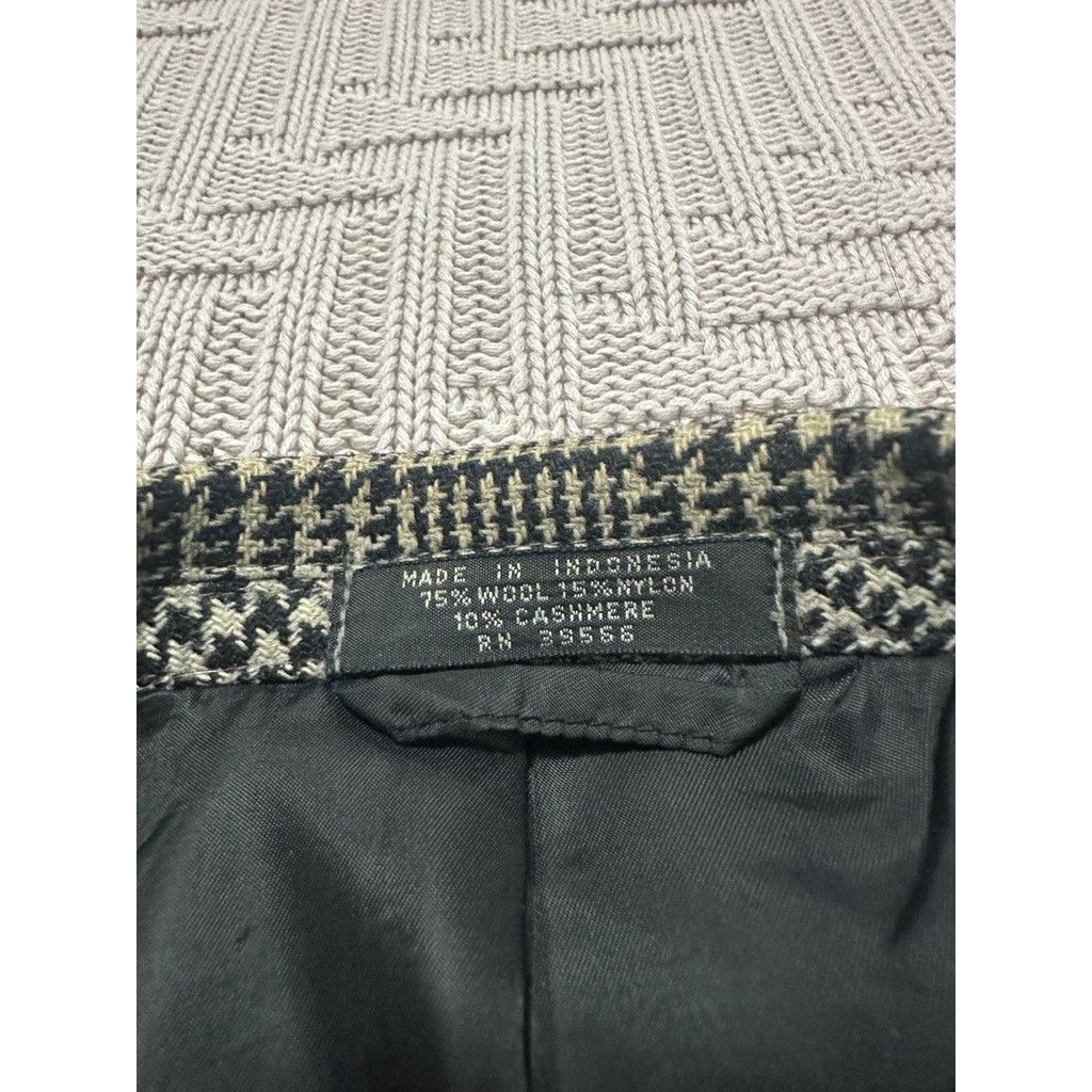 Vintage Vintage Corragio black glen check cashmere two button blazer Size 44R - 4 Thumbnail
