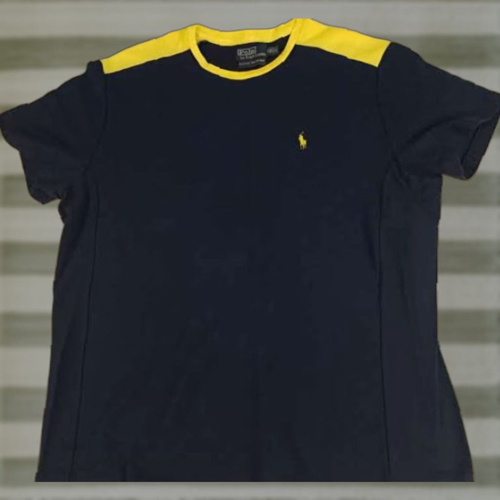 Polo Ralph Lauren VINTAGE Polo Ralph Lauren 90s Navy with Yellow Pony&Trim X-Large Shirt Unisex Adults XL Blue 90s Size US XL / EU 56 / 4 - 1 Thumbnail